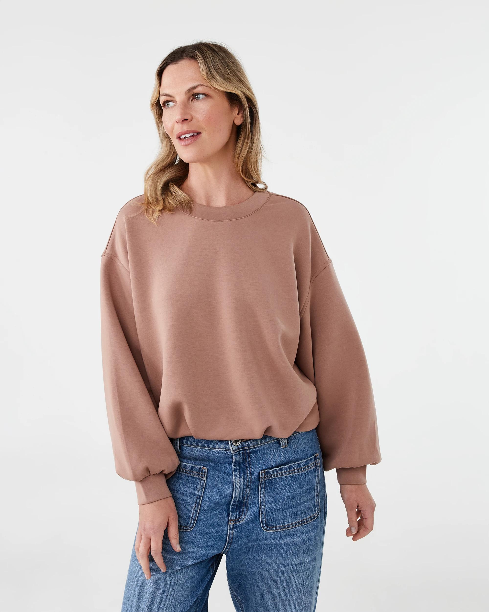 1 Scuba Bubble Sweatshirt Snp Brn, 1 of 6