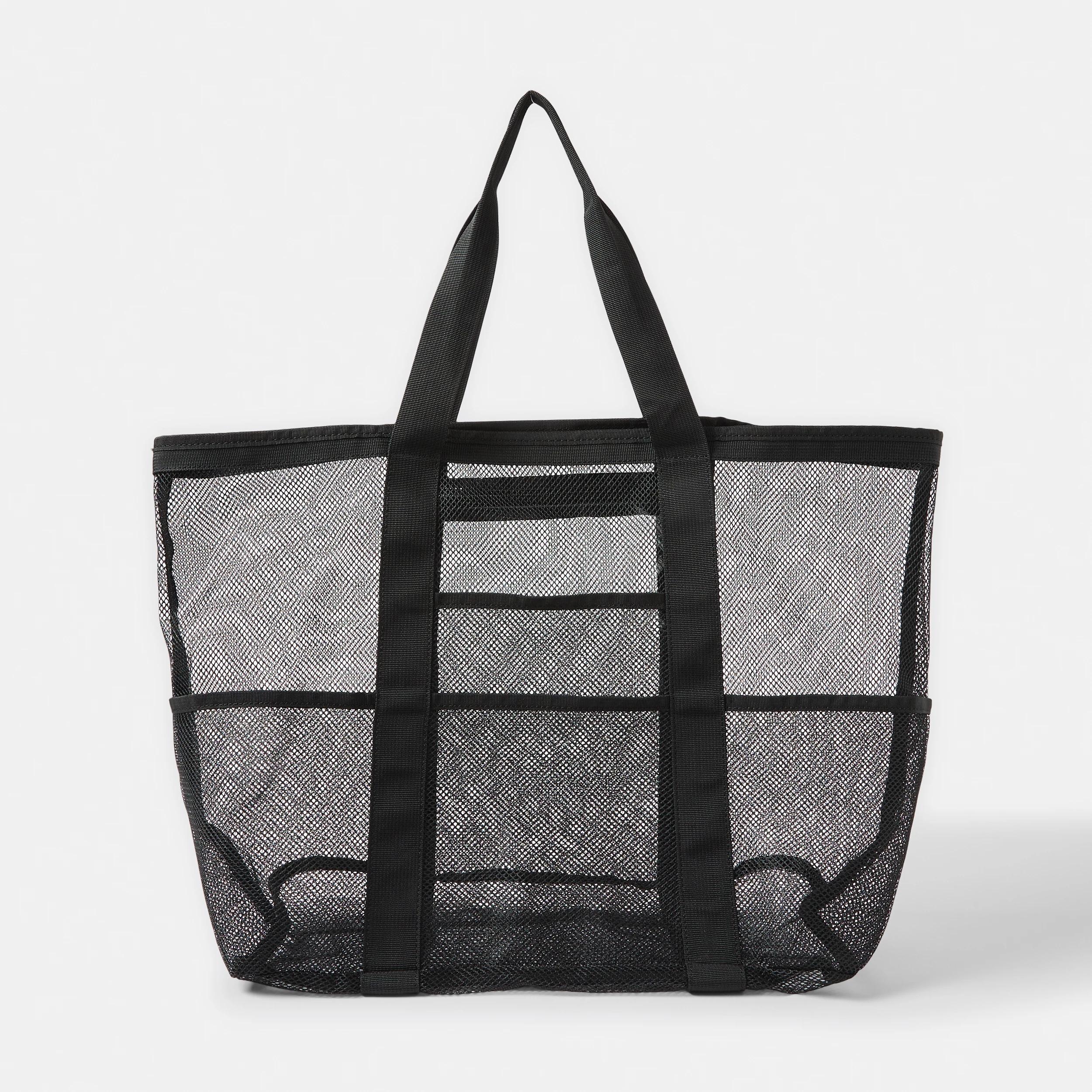 1 Mesh Beach Tote Bag Black, 1 of 4