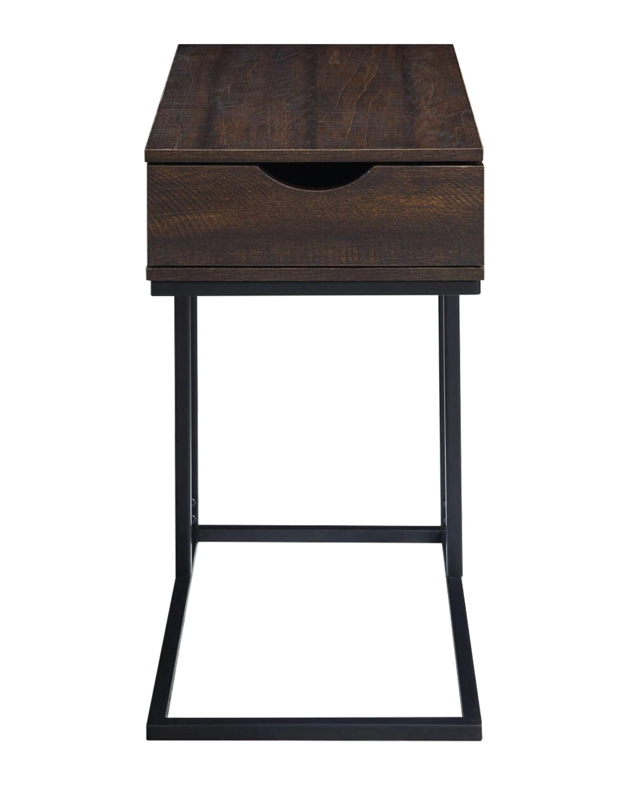 3 Sarantino C-Shaped Drawer Side Table Night Stand Metal Base, 3 of 10