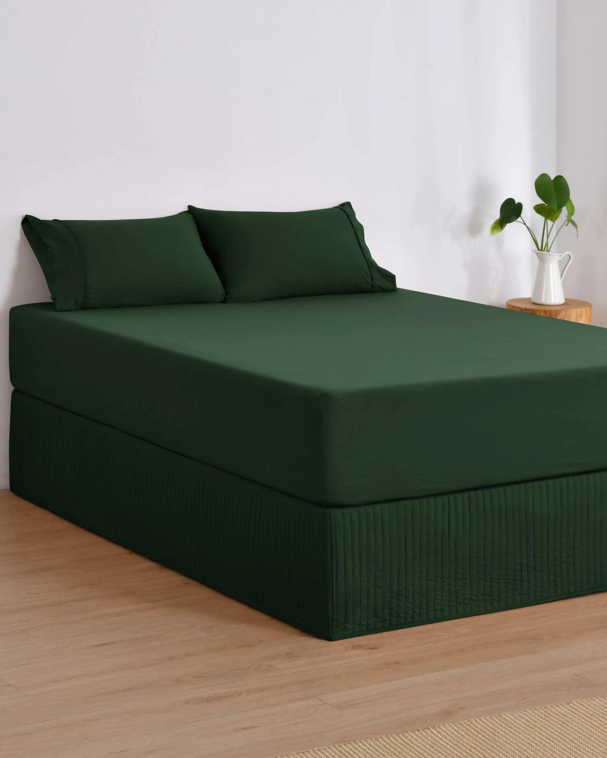 2 Dreamaker Quilted Valance - Single Bed - Eden Green, 2 of 5