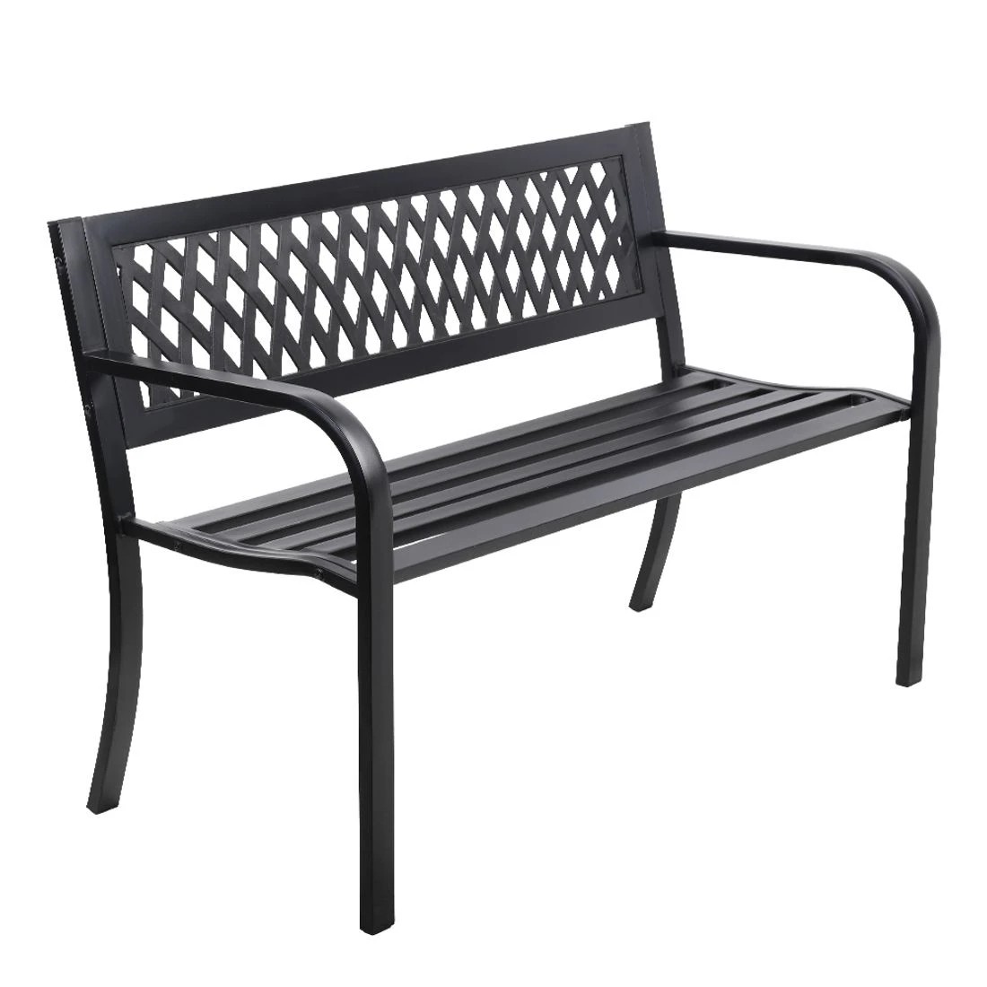 1 Gardeon Outdoor Garden Bench Seat Steel Outdoor Furniture 2 Seater Park
 - black, 1 of 6