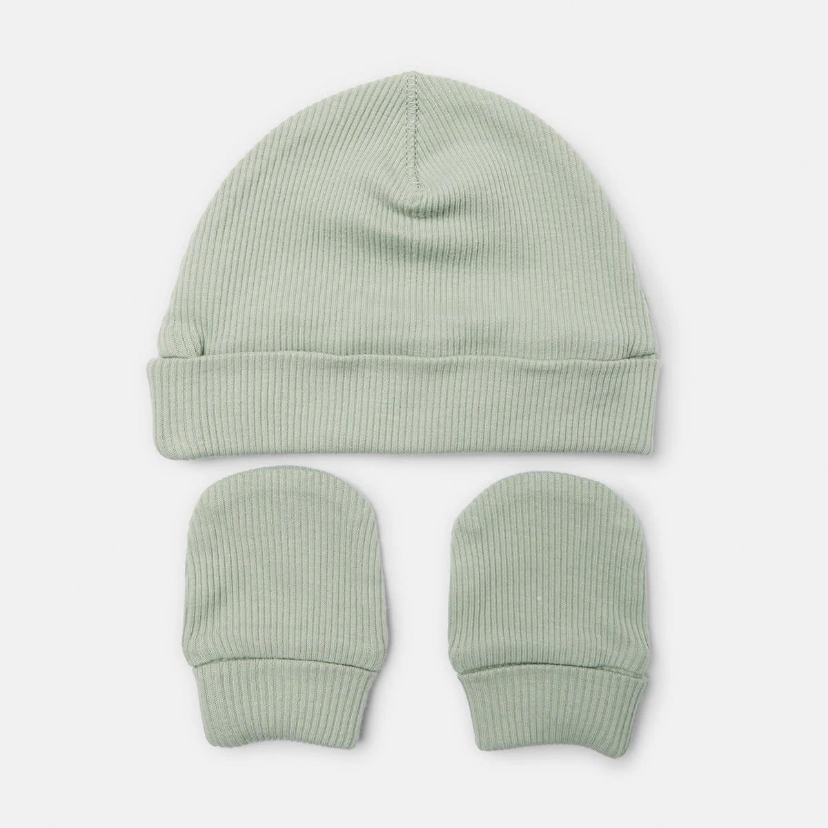 3 4 Pack Organic Cotton Unisex Hat and Mitten Set Gumleaf A, 3 of 10