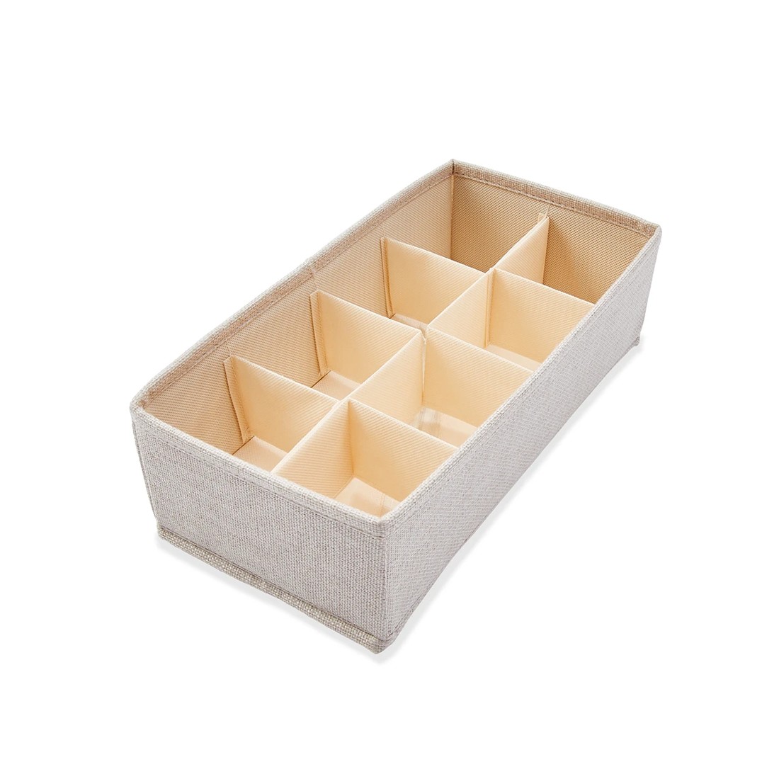 6 Linen Look Adjustable Drawer Organiser - Beige, 6 of 8