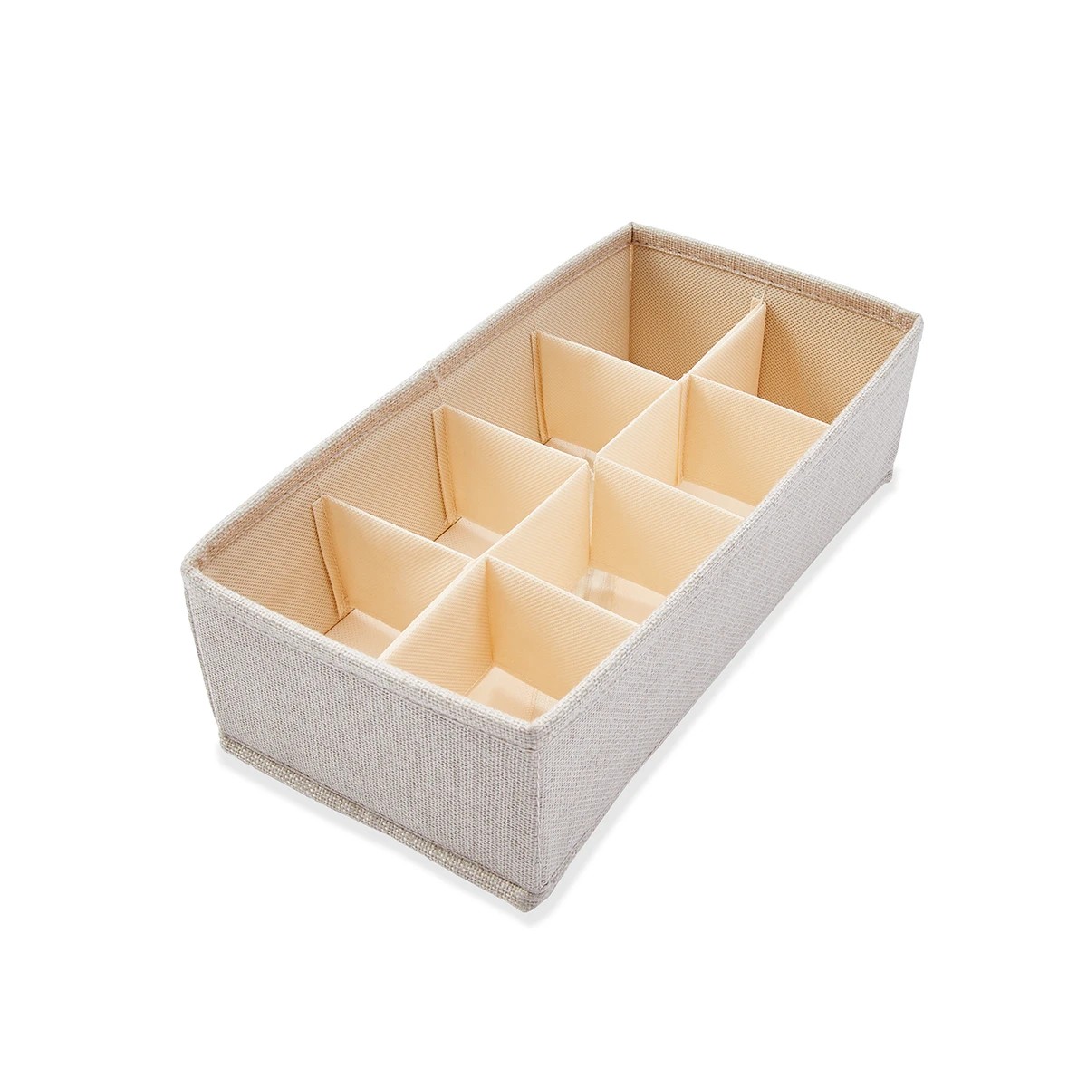 6 Linen Look Adjustable Drawer Organiser - Beige, 6 of 8