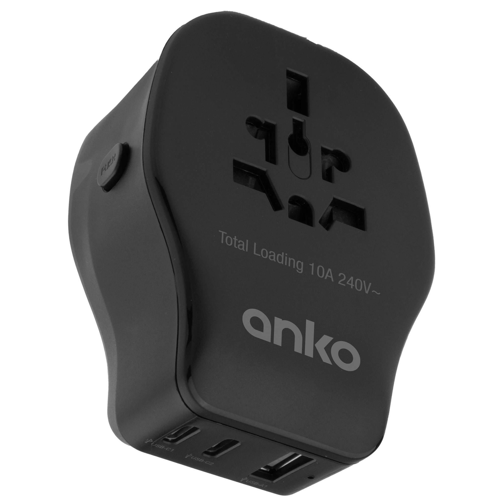 2 Anko Universal Multi - Plug Travel Adaptor - Black, 2 of 4
