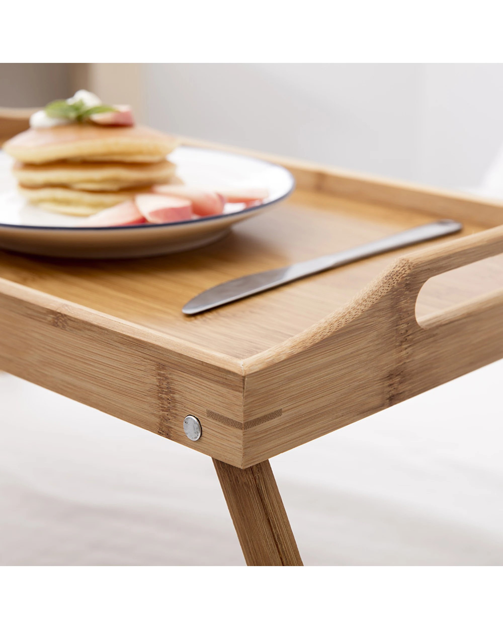4 Gourmet Kitchen Bamboo Bed Tray - Natural Brown, 4 of 6