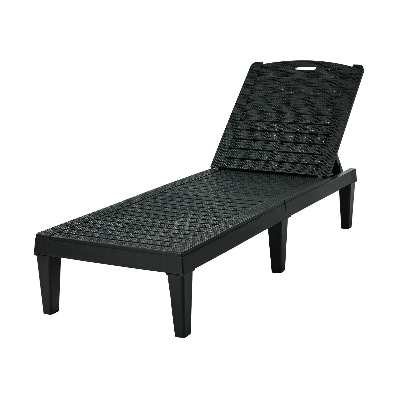 1 Livsip Sun Lounge Adjustable Outdoor Lounger Beach Chair Patio Furniture - Black, 1 of 8