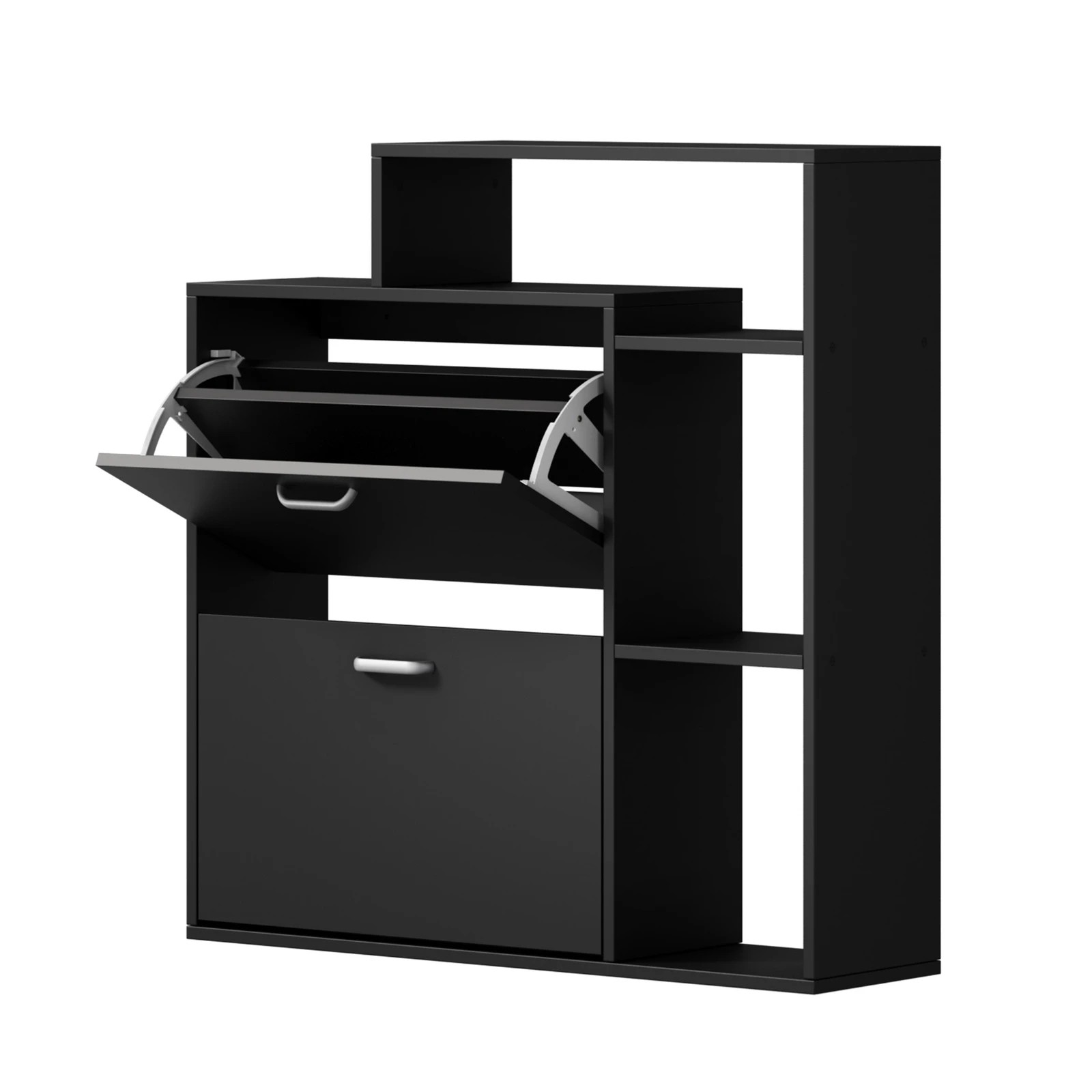 5 Oikiture Shoe Cabinet Storage 2 Doors Shoes Rack Display Shelves - Black, 5 of 8
