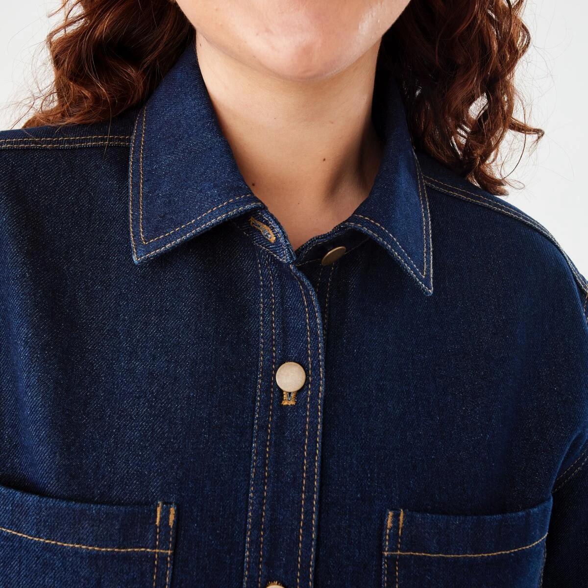 6 Short Sleeve Denim Shirt Indigo Wsh, 6 of 10