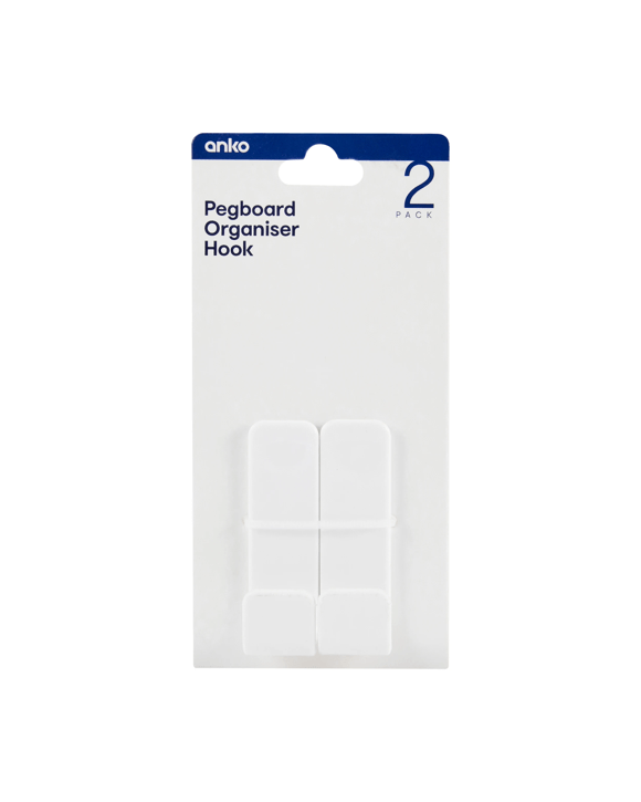 2 Pack Pegboard Organiser Hooks