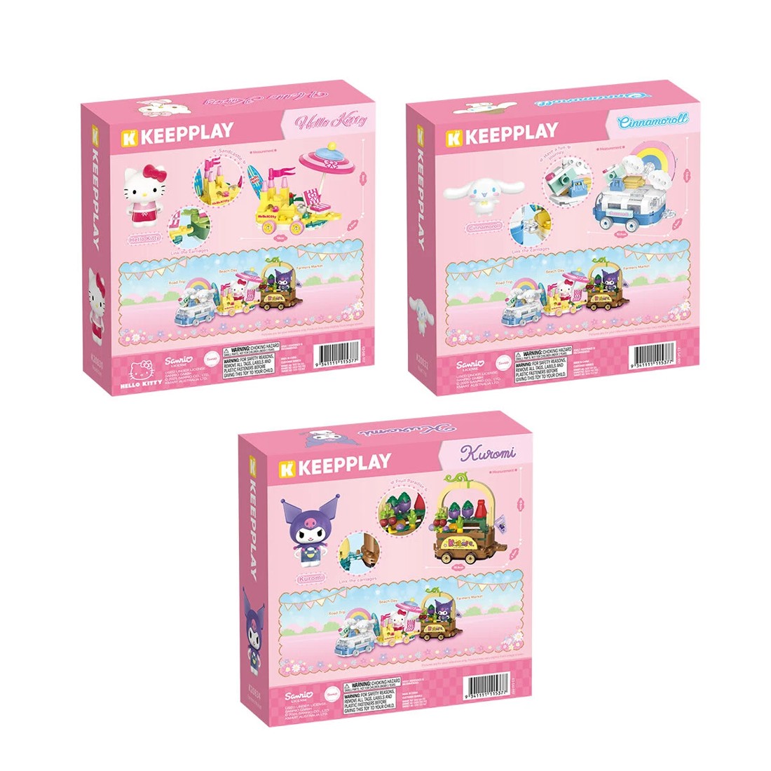 7 Keepplay Hello Kitty Sanrio Characters & Vehicle Playset - Assorted, 7 of 7