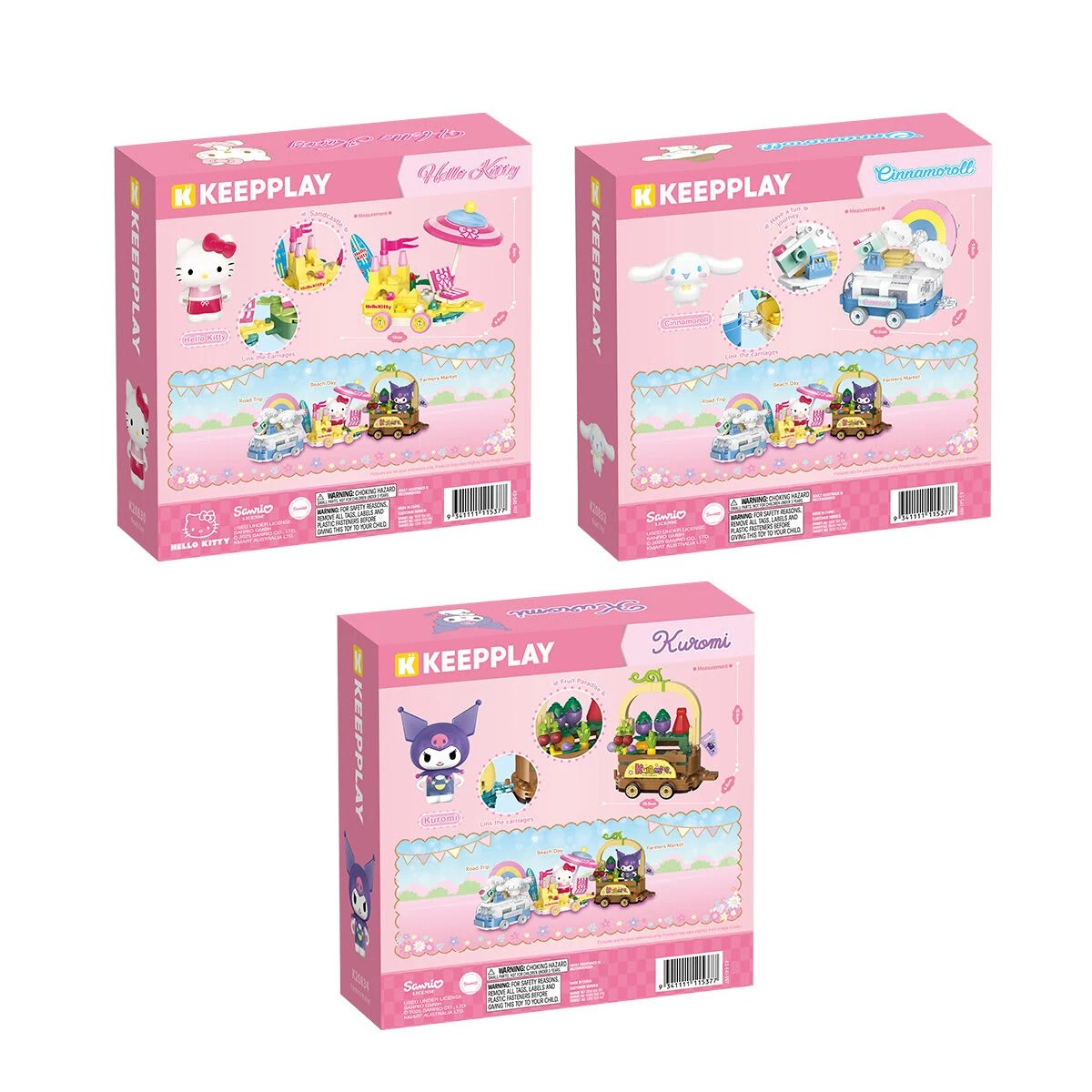 8 Keepplay Hello Kitty Sanrio Characters & Vehicle Playset - Assorted, 8 of 8