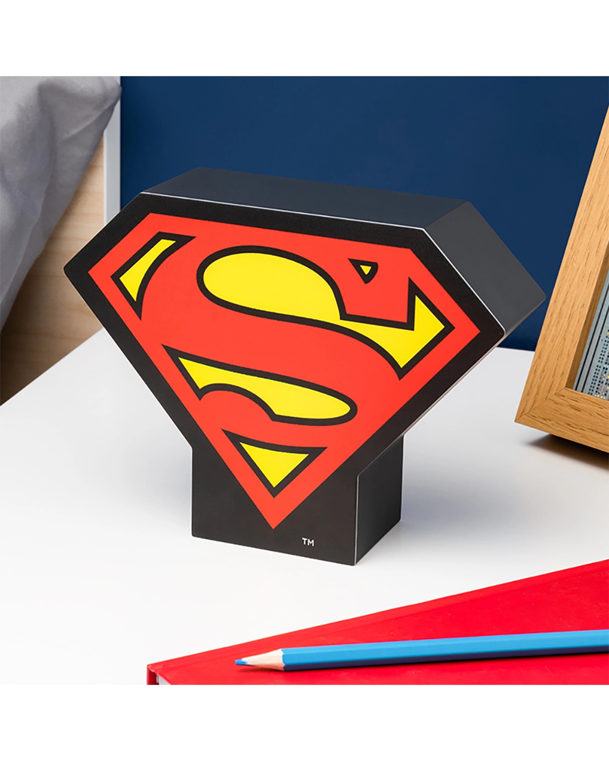 4 Paladone 17cm Superman Themed Box Light Kids Children Bedroom Decor Desk Lamp - Multi, 4 of 4