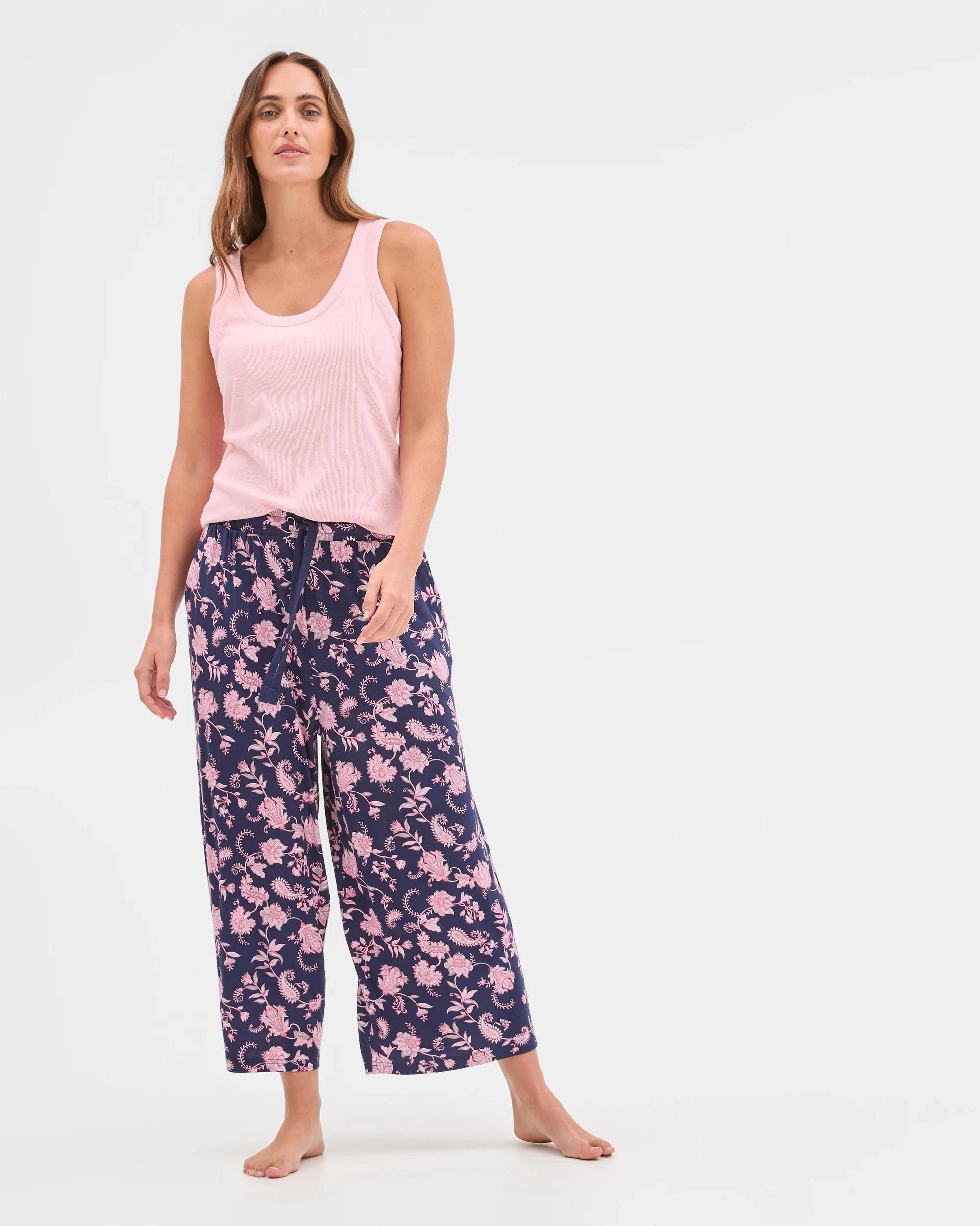 2 Target Soft Comfort Bamboo Culotte Sleep Pants NAVY PAISLEY, 2 of 4