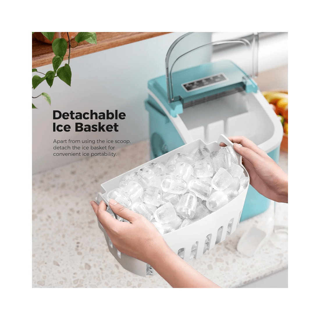 2 Advwin 12kg Ice Maker Portable Ice Cube Machine - Green, 2 of 7