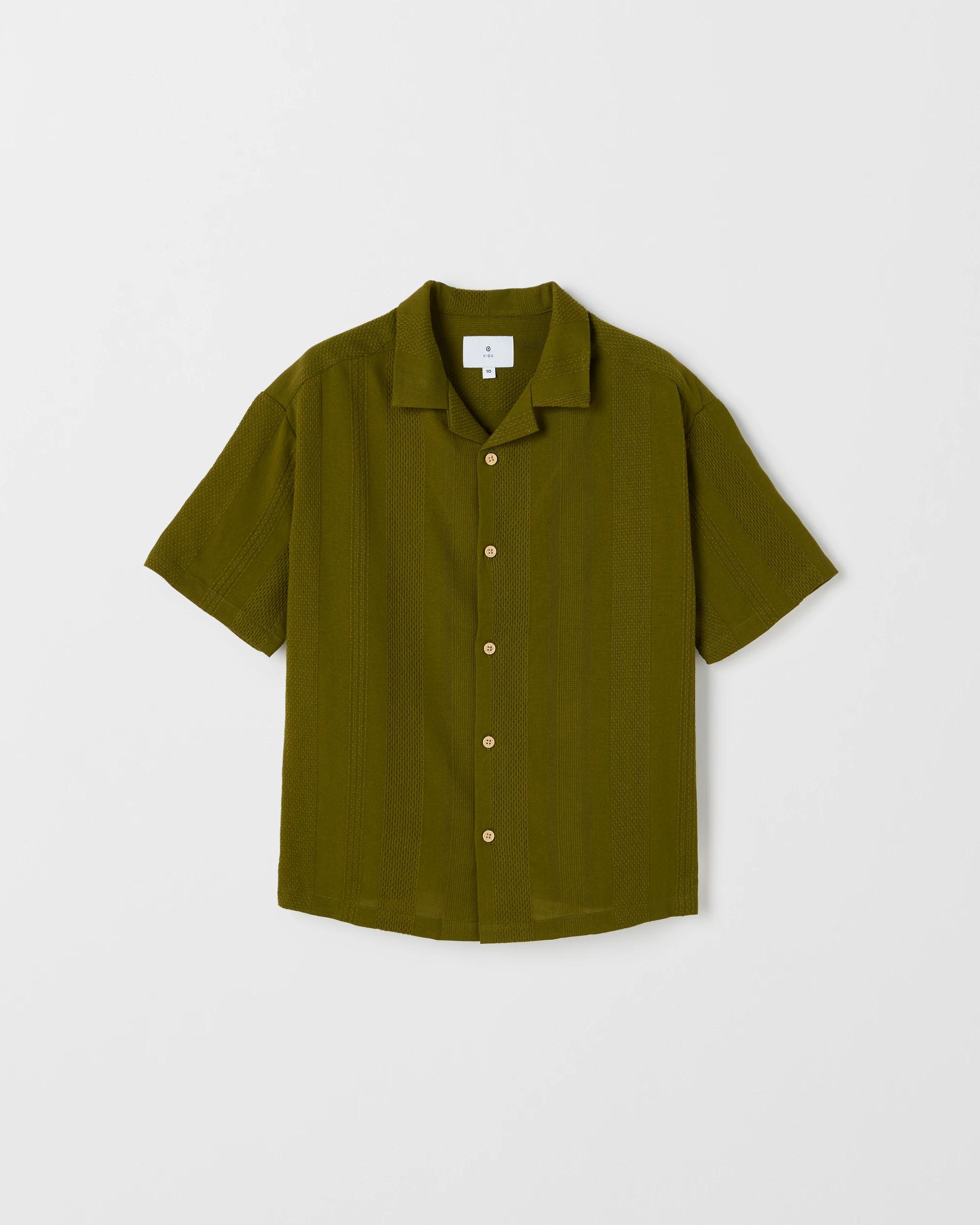 5 Target Kids Australian Cotton Textured Short Sleeve Shirt GREEN, 5 of 7