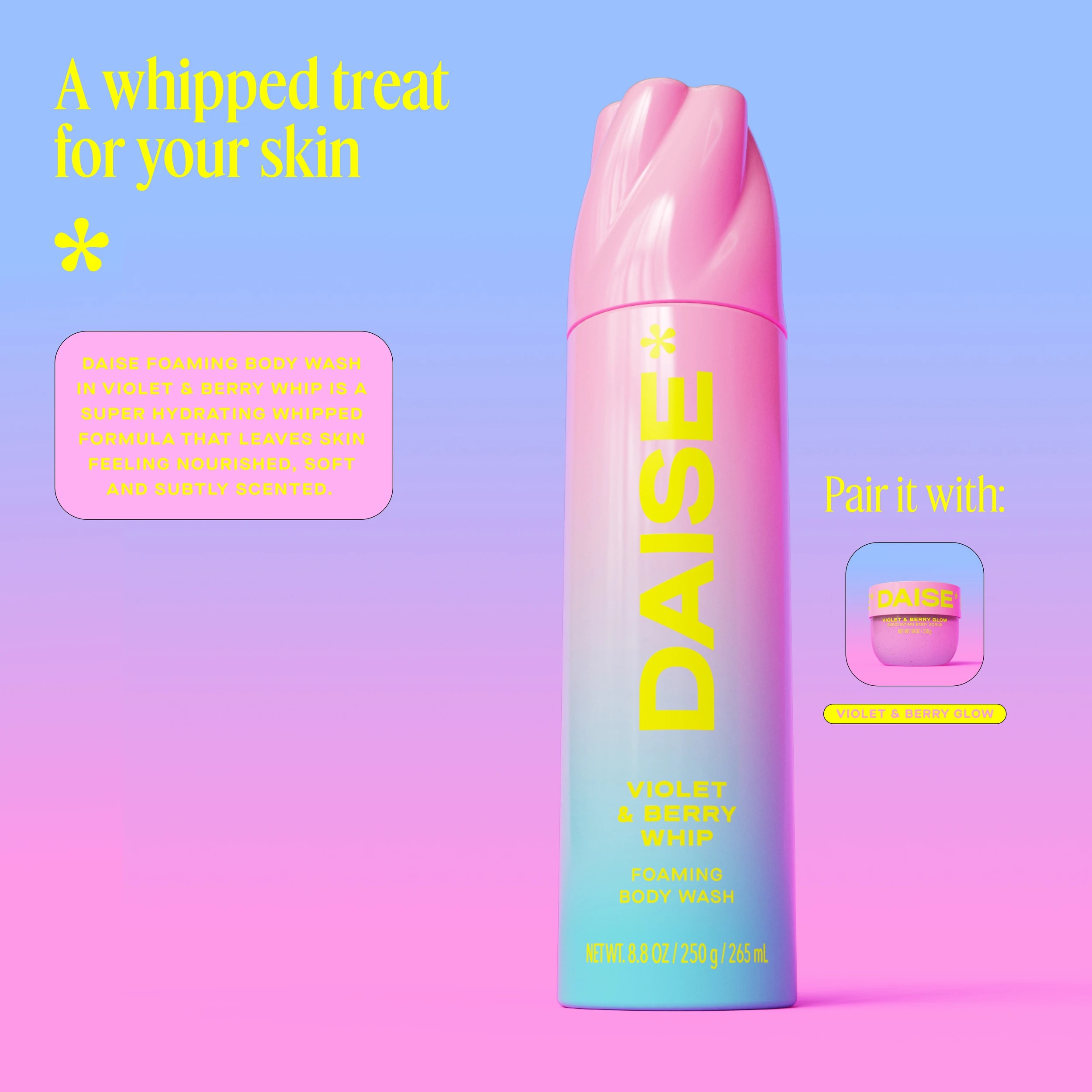 5 DAISE Foaming Body Wash 250g - Violet and Berry Whip, 5 of 8