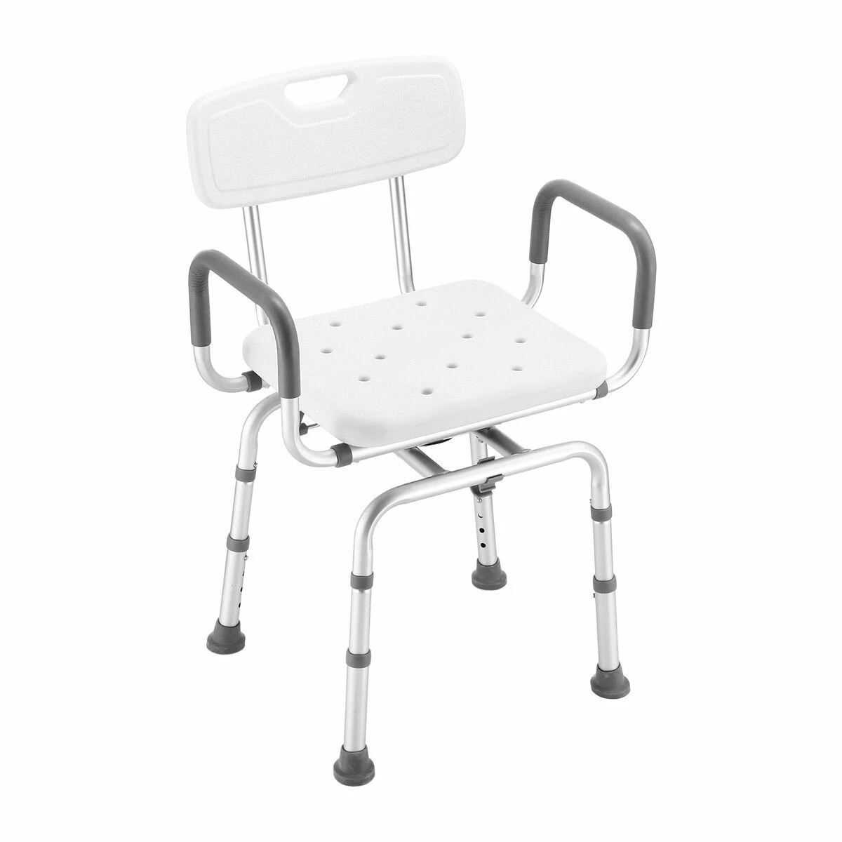 1 LUXSUITE Swivel Shower Chair Medical Bath Seat Stool Adjustable Bathroom Tub Transfer Bench 360° Rotating Bedside, 1 of 3