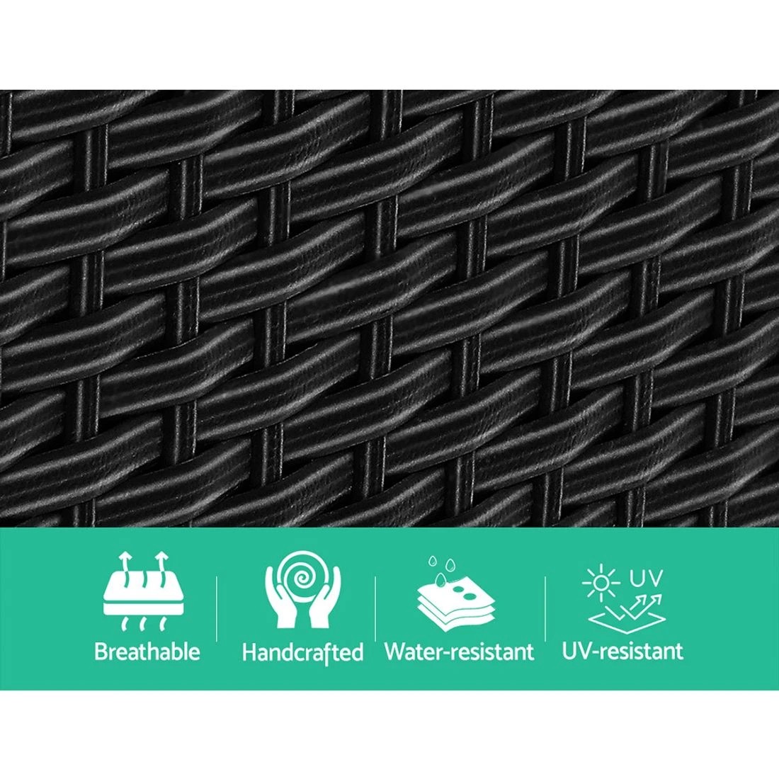 6 Gardeon Outdoor Furniture Wicker Chairs Table Setting Birstro Set Patio Garden
 - black, 6 of 7