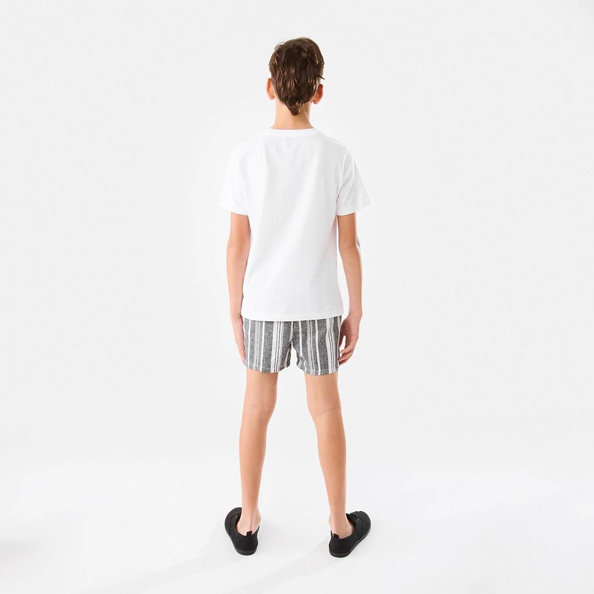 5 Linen Shorts Blk Stripe, 5 of 7