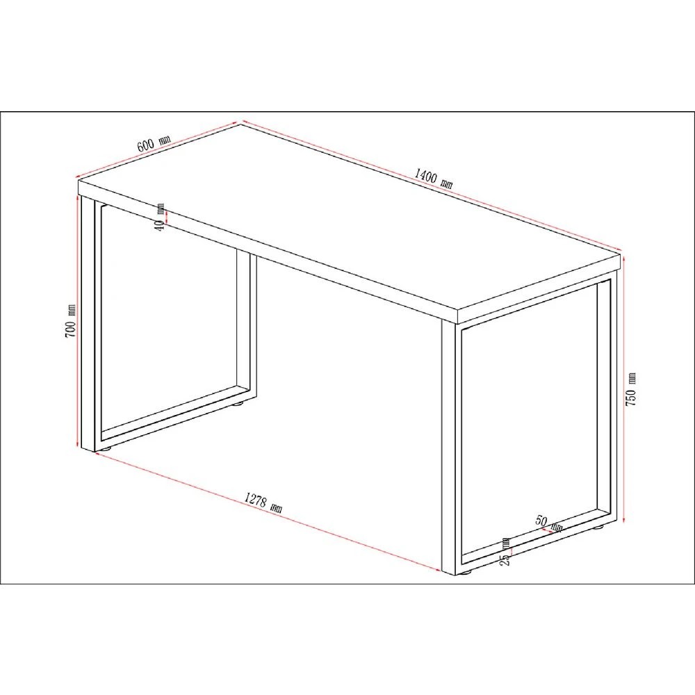 6 Otto Contour Home Office Study Woodgrain Desk 1400mm Black Desks, Tables and Workstations, 6 of 9