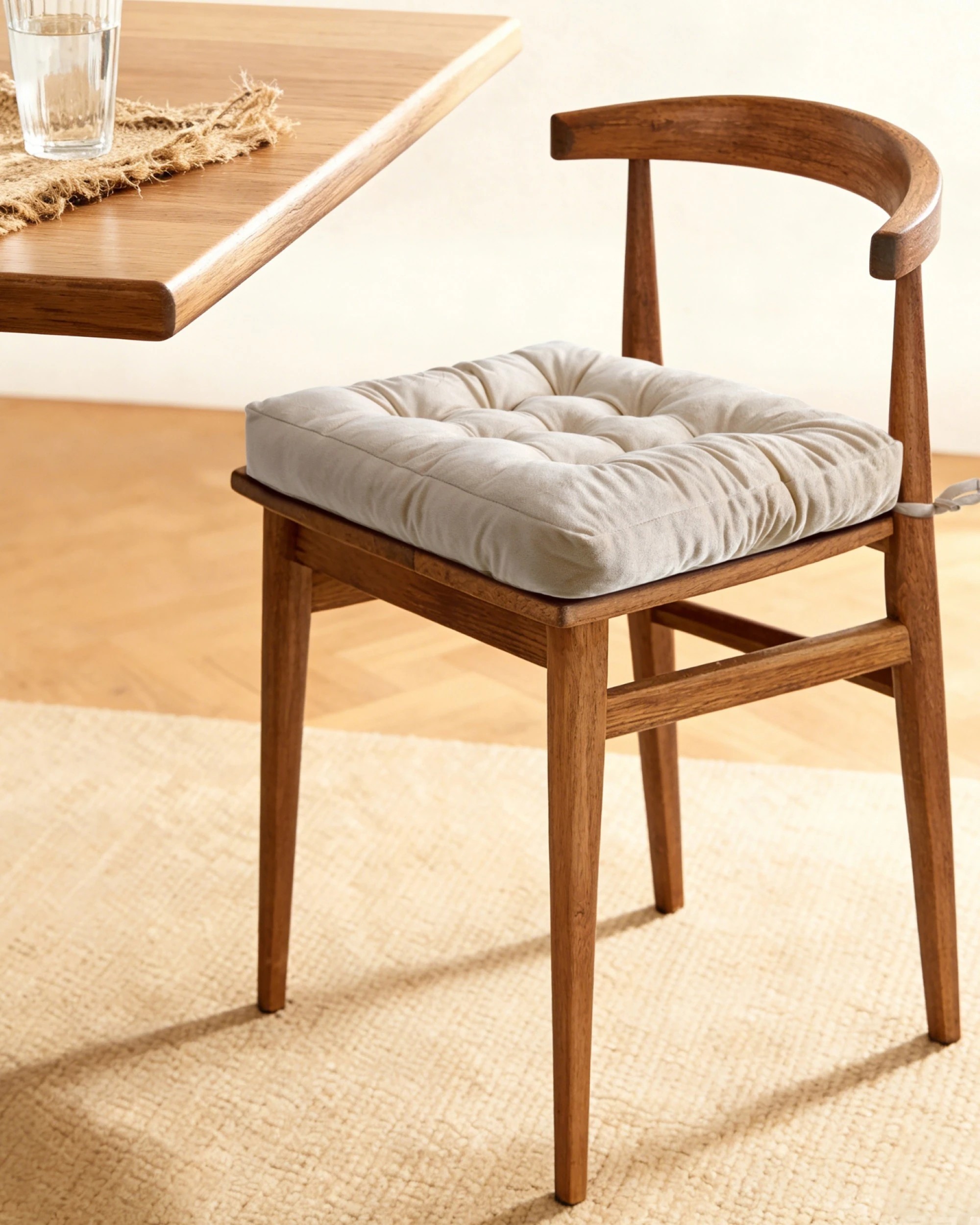 3 Cadence & Co. Vivienne Velvet Seat Cushion 4 Pack - Stone, 3 of 7