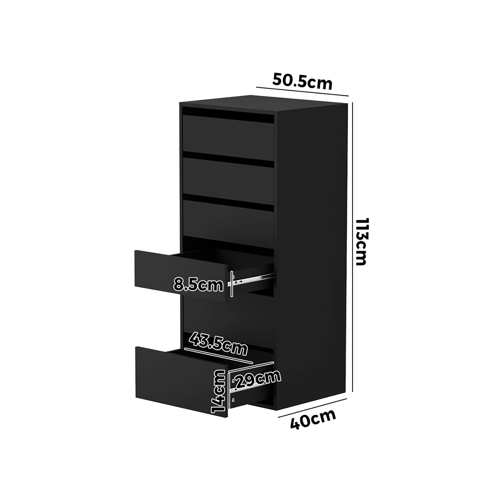 9 Oikiture Wardrobe Shelf Unit 6 Chest Of Drawers Clothes Storage Cabinet
 - Black, 9 of 10