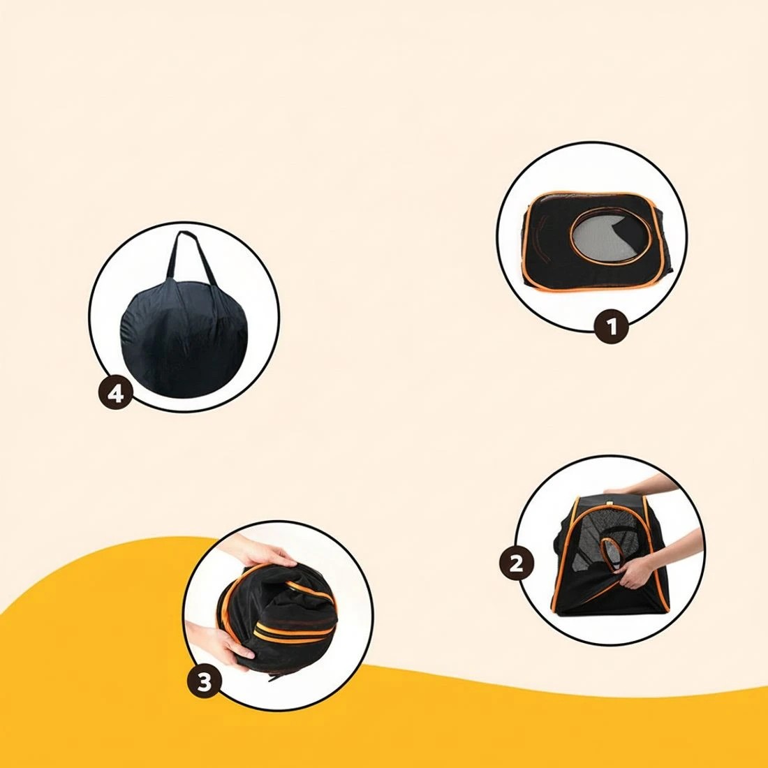 5 i.Pet Pet Playpen Cat House 6 IN 1 Tent Tunnel Dog Cage Puppy Rabbit Play Portable - Black, 5 of 6