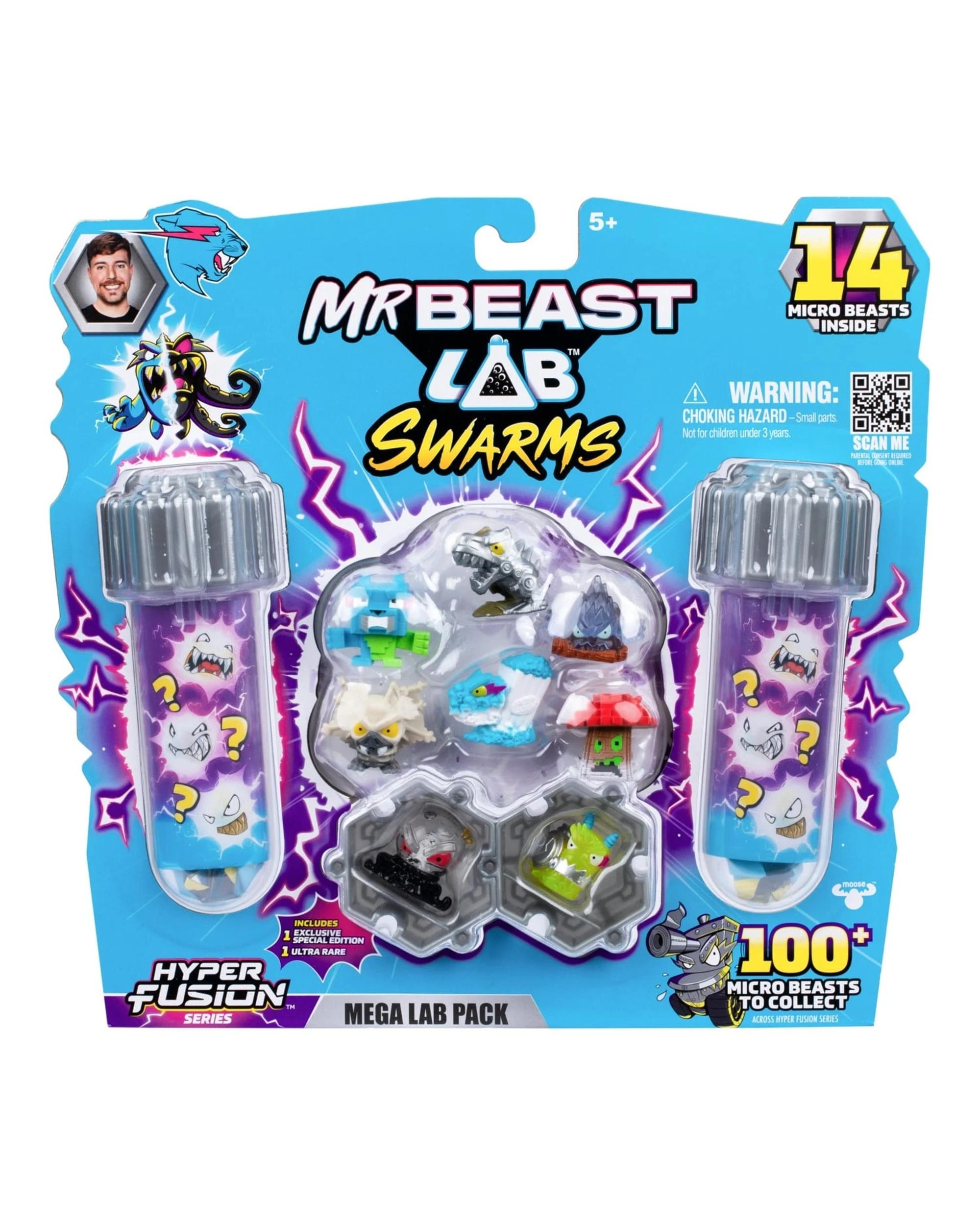 6 Mr Beast Lab Swarms Hyper Fusion Series Mega Lab 14 Figure Pack - Cybersaurus, 6 of 7