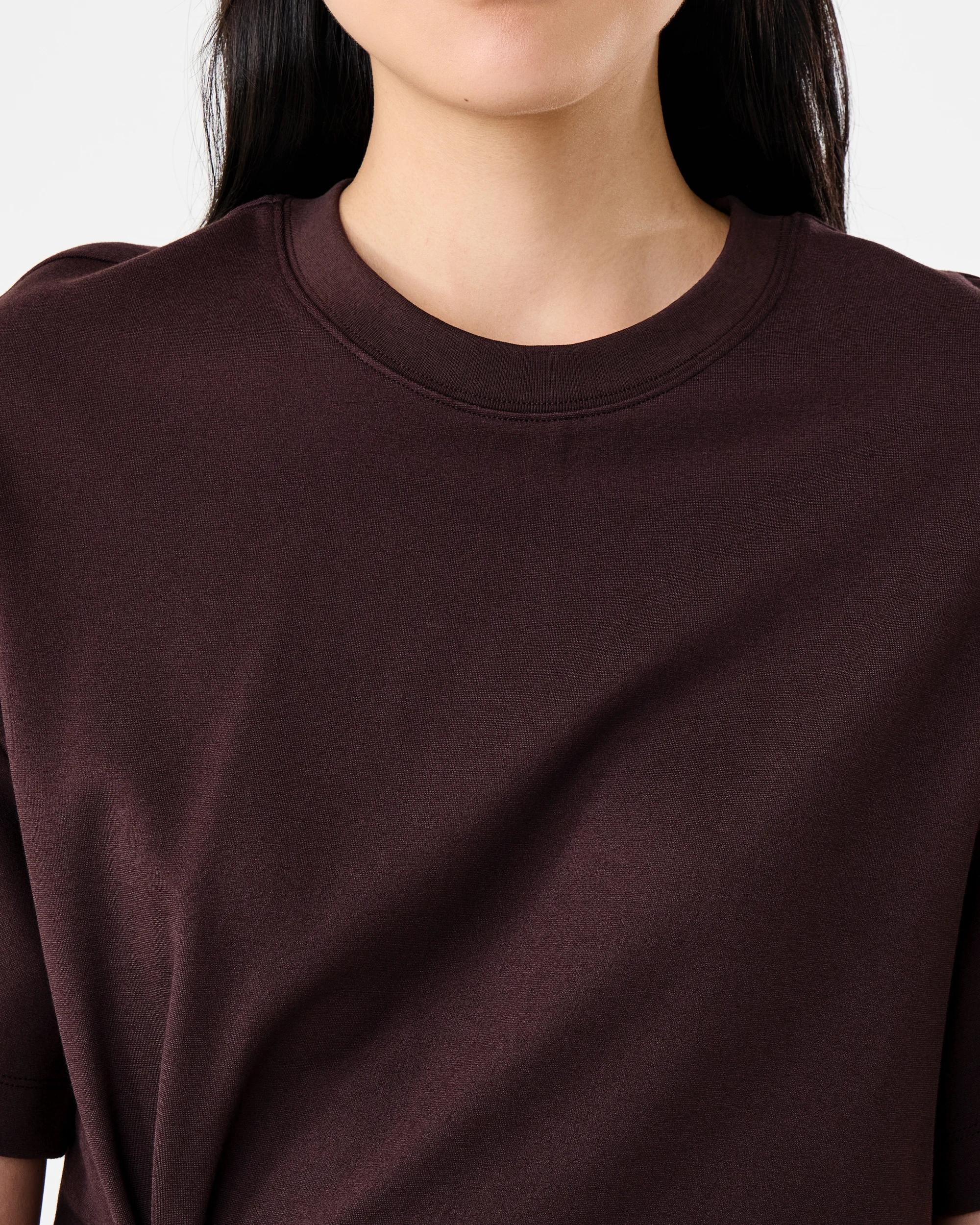 5 Short Sleeve Structured Detail Top Melt Brown, 5 of 6