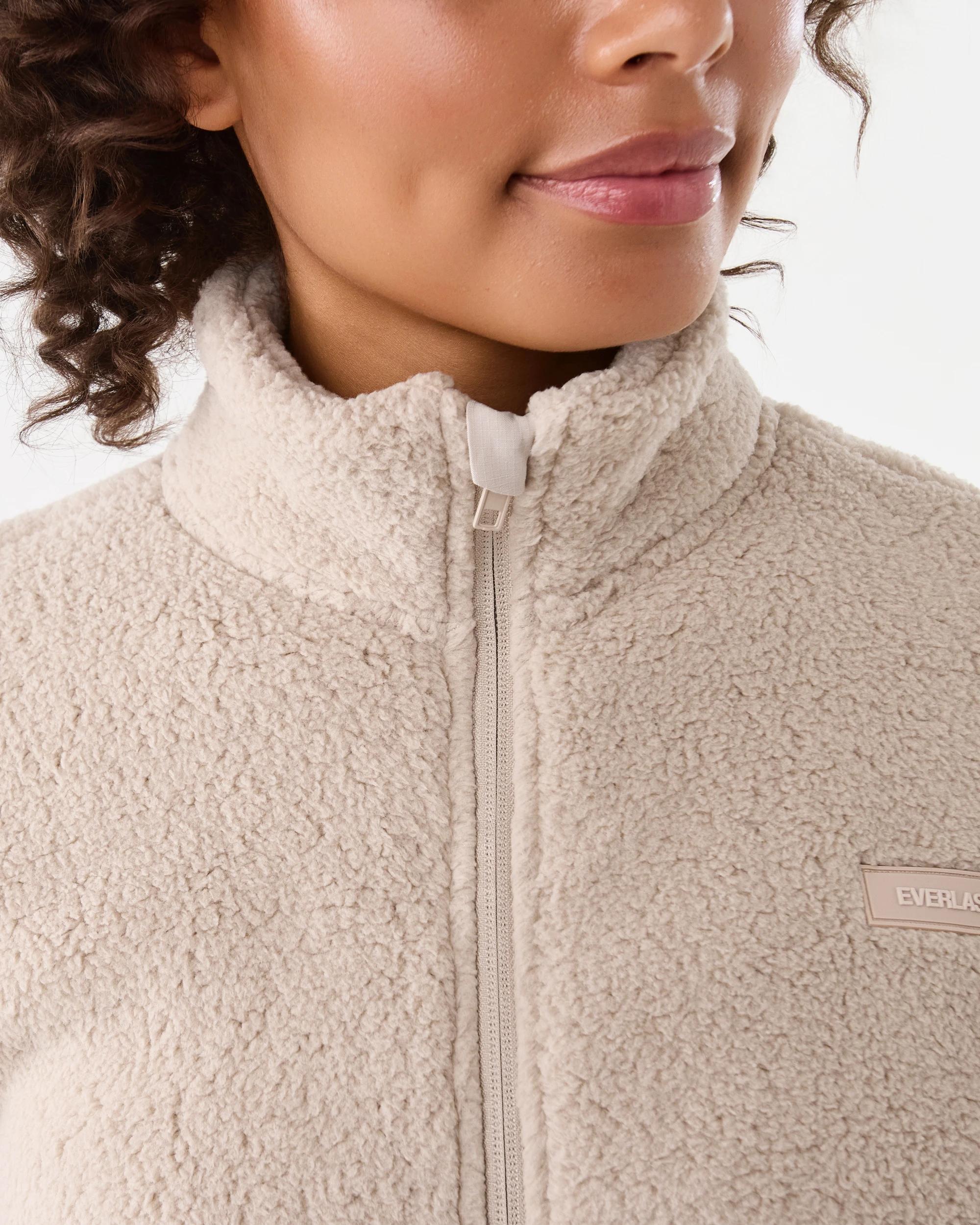 7 Everlast Womens Sherpa Bomber Jacket Stone, 7 of 9