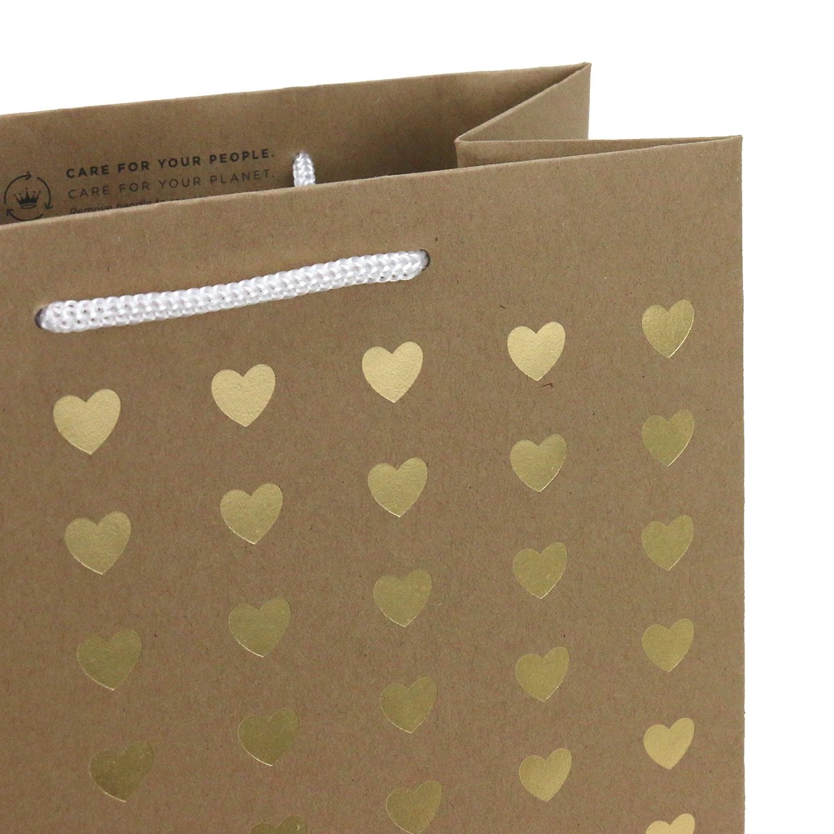 3 Hallmark Medium Gift Bag - Kraft and Gold Hearts, 3 of 3