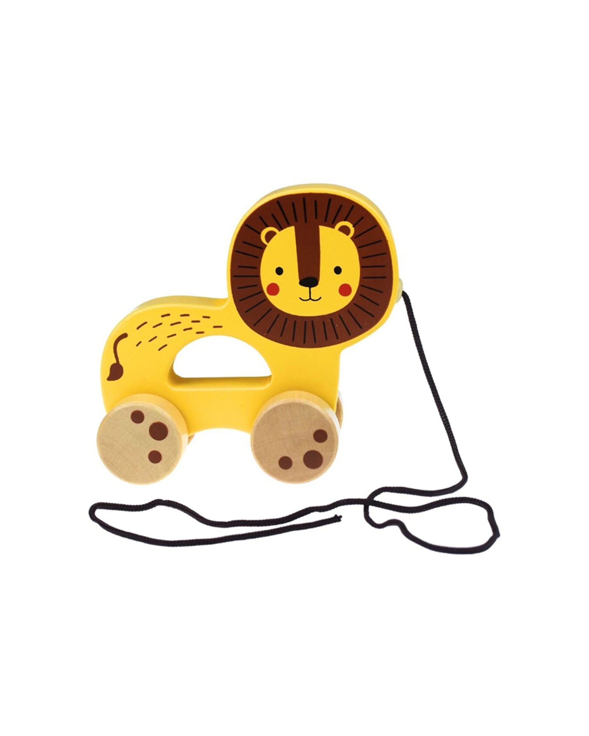 1 Tooky Toy My Forest Friends Wooden Pull Along Lion Kids Educational Play - Multi, 1 of 5