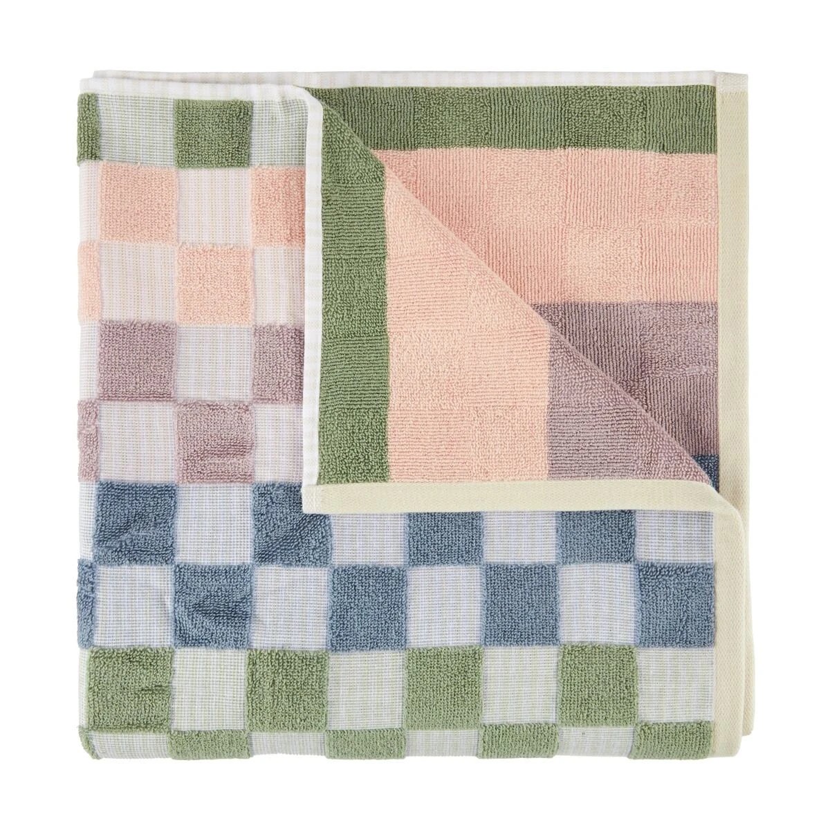 1 Check Cotton Bath Towel, 1 of 6