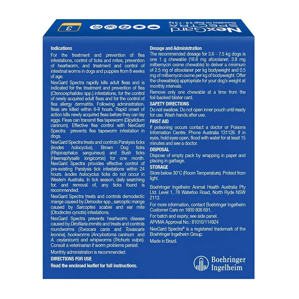 2 Nexgard Spectra Chewables For Small Dogs (3.6-7.5kg) Yellow - 3 Months Supply, 2 of 2