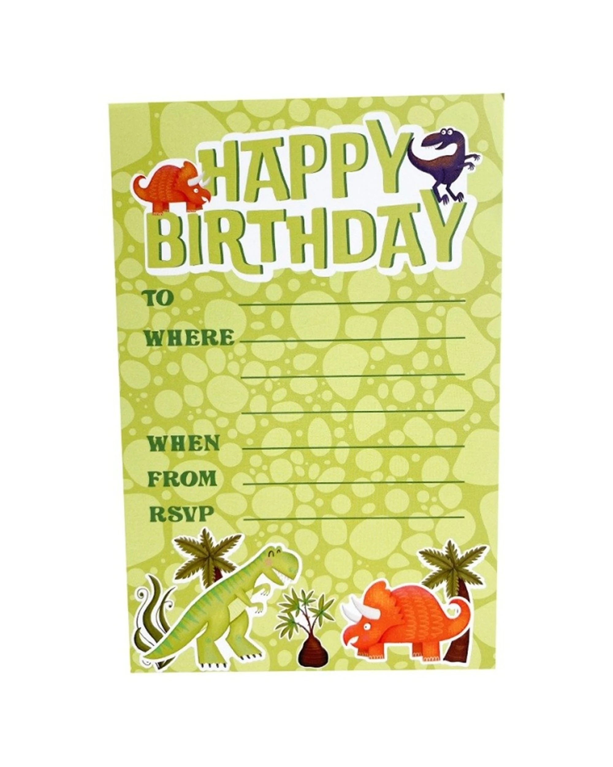 1 Party Maker 12pc Greeting Card Postcard Invitations Dino - Green, 1 of 1