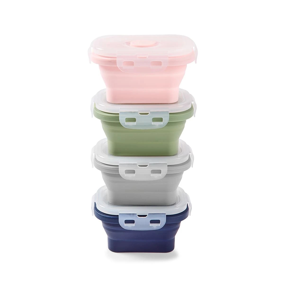 4 4 Piece Collapsible Silicone Snack Containers, 4 of 10