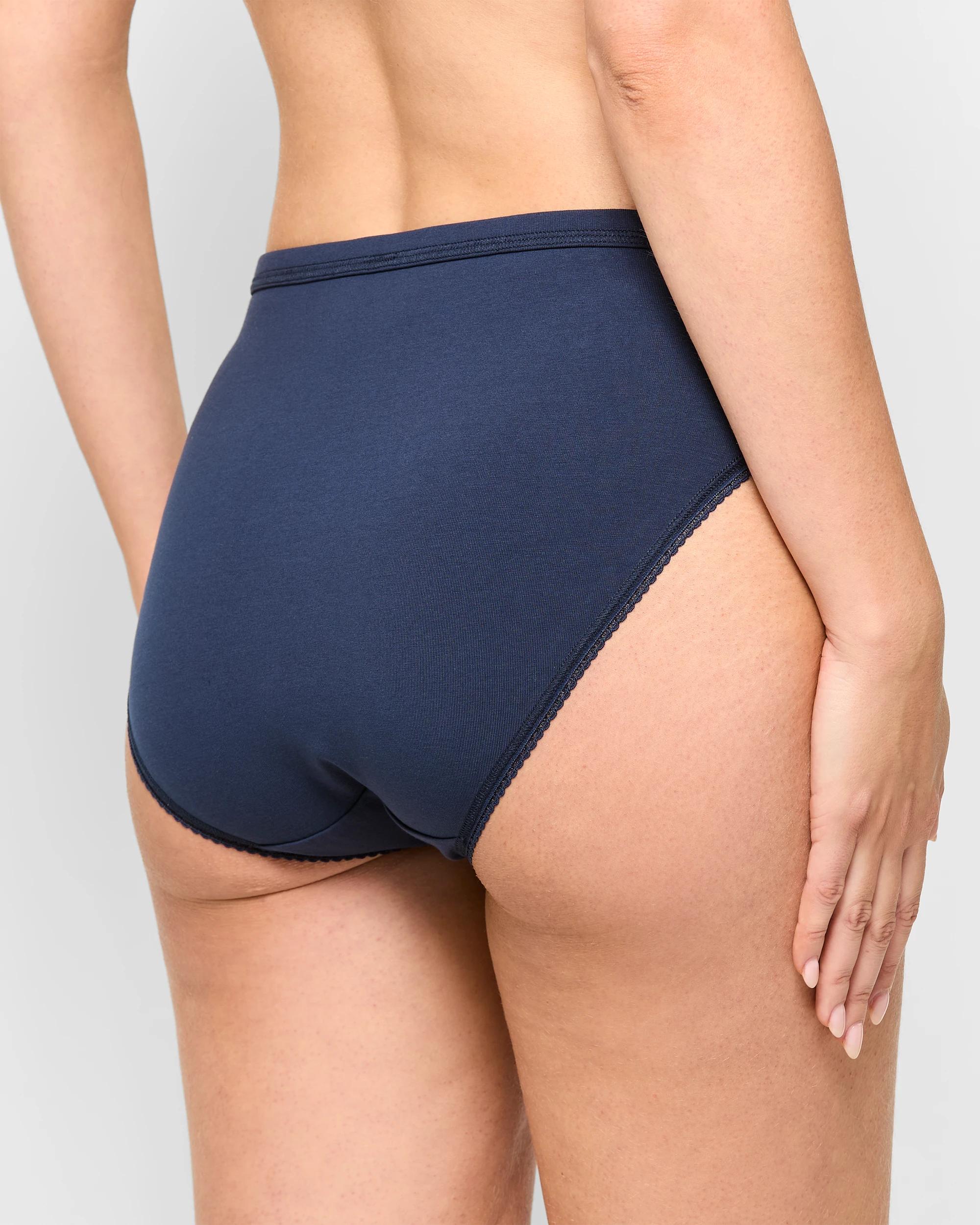 4 Target 2 Pack Australian Cotton And Lace High Cut Briefs NAVY BLUE, 4 of 4