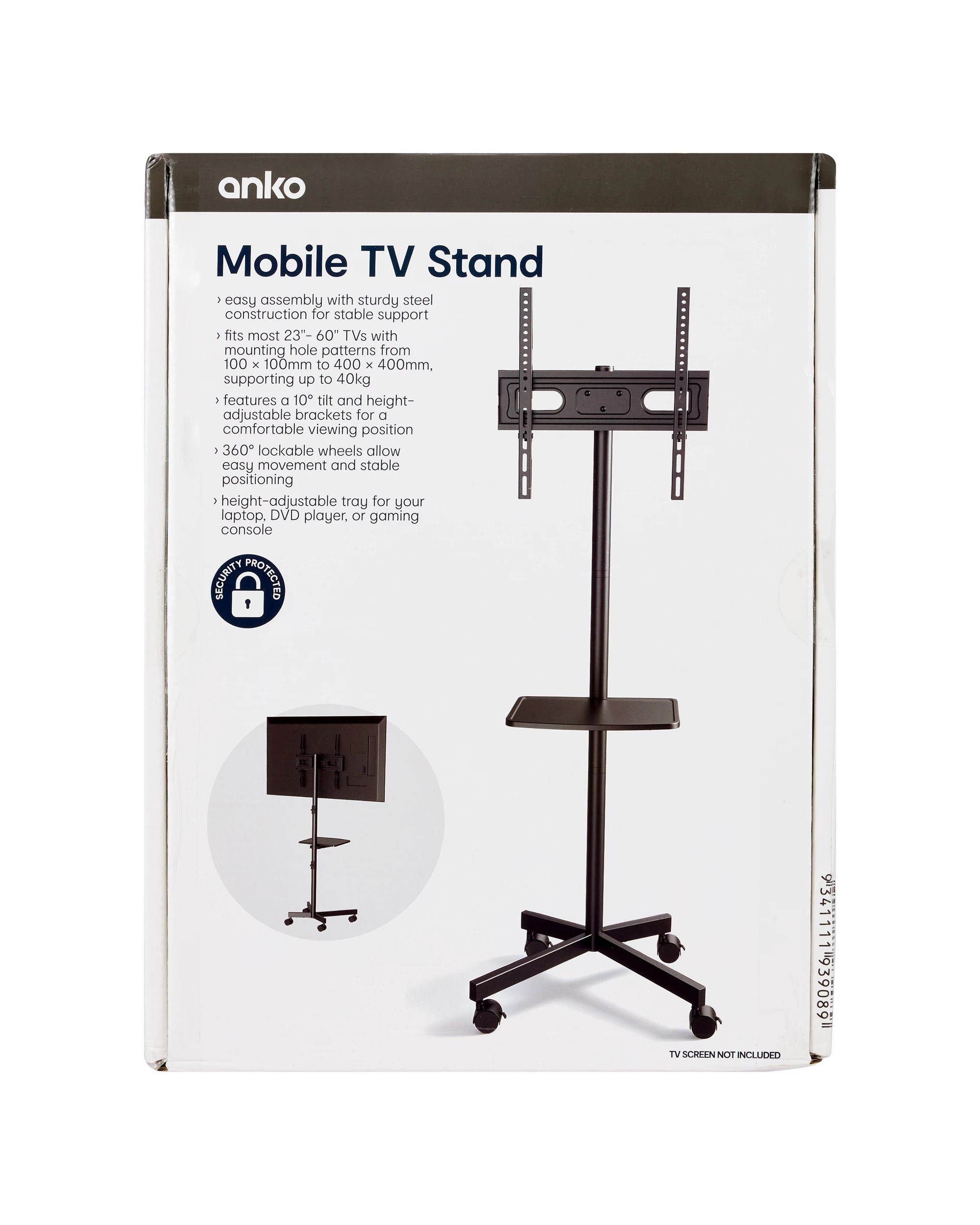 9 Rolling TV Stand - Black, 9 of 10