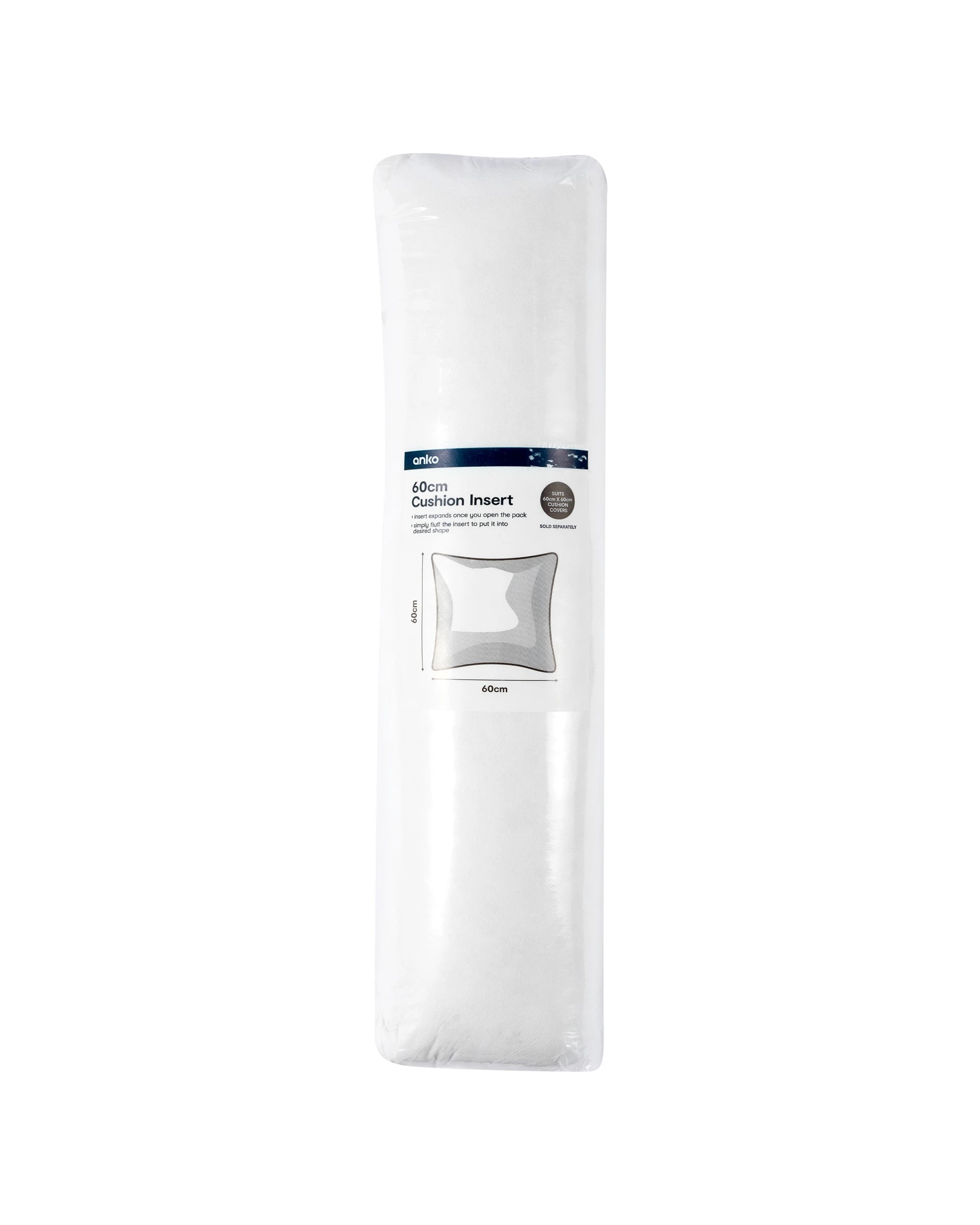 6 60cm Cushion Insert - White, 6 of 6
