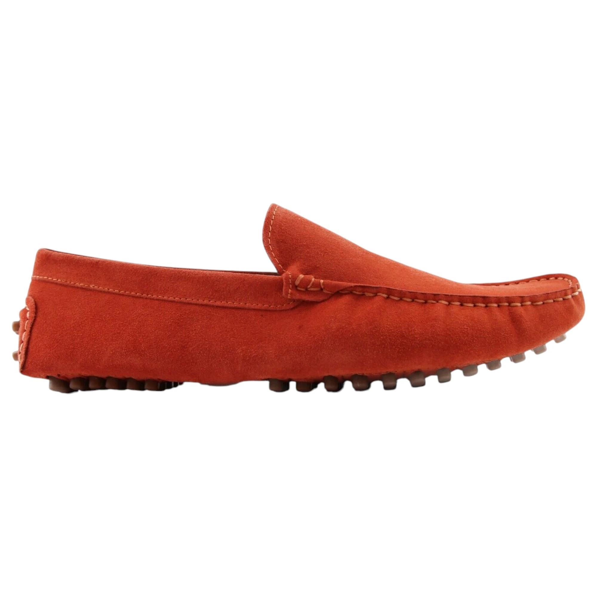 2 Zasel Mens Summer Boat Shoes Suede Casual Slip On Deck Grip Loafers ORANGE, 2 of 5