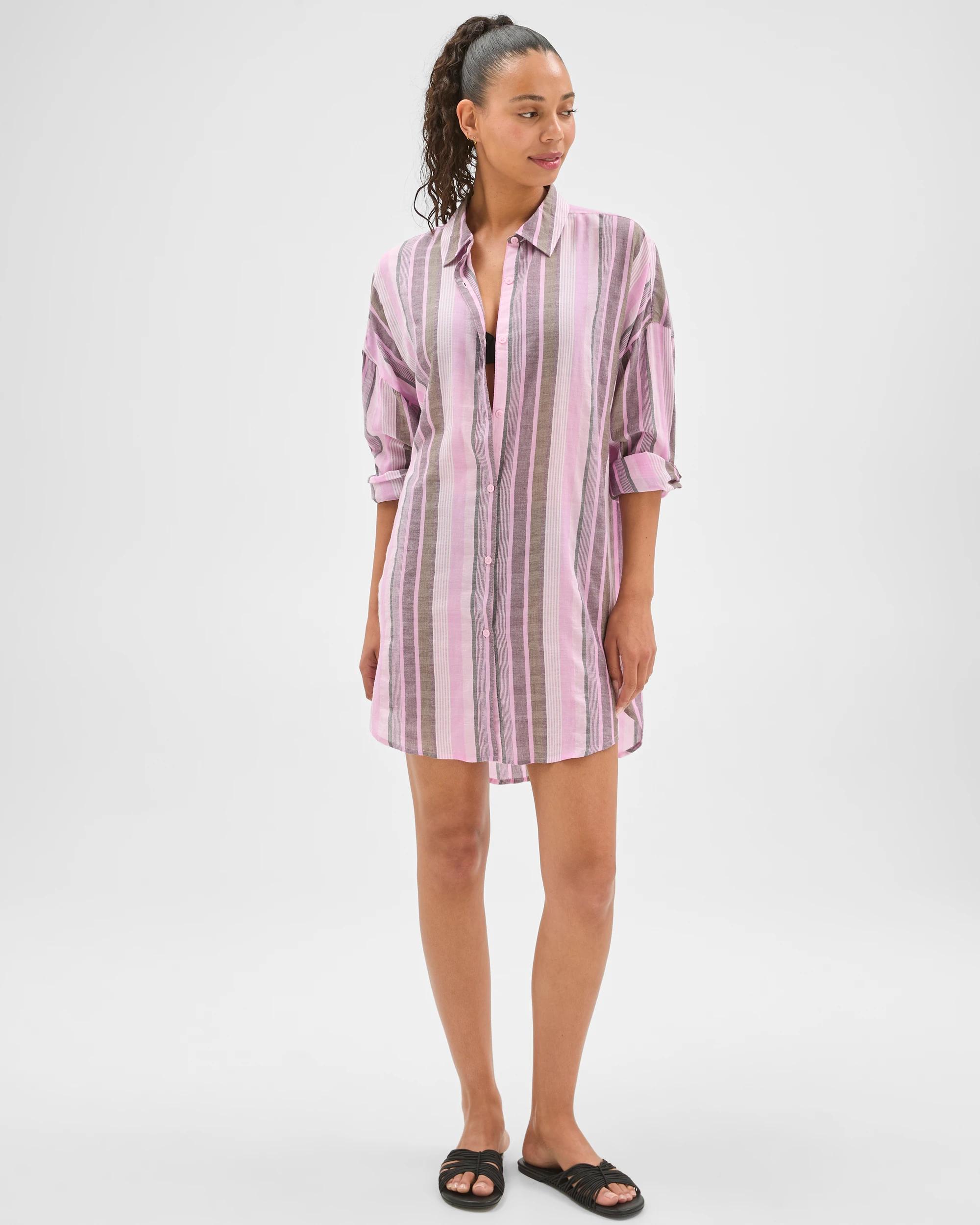 Target Woman Resort Cotton Blend Swim Overshirt - Kmart