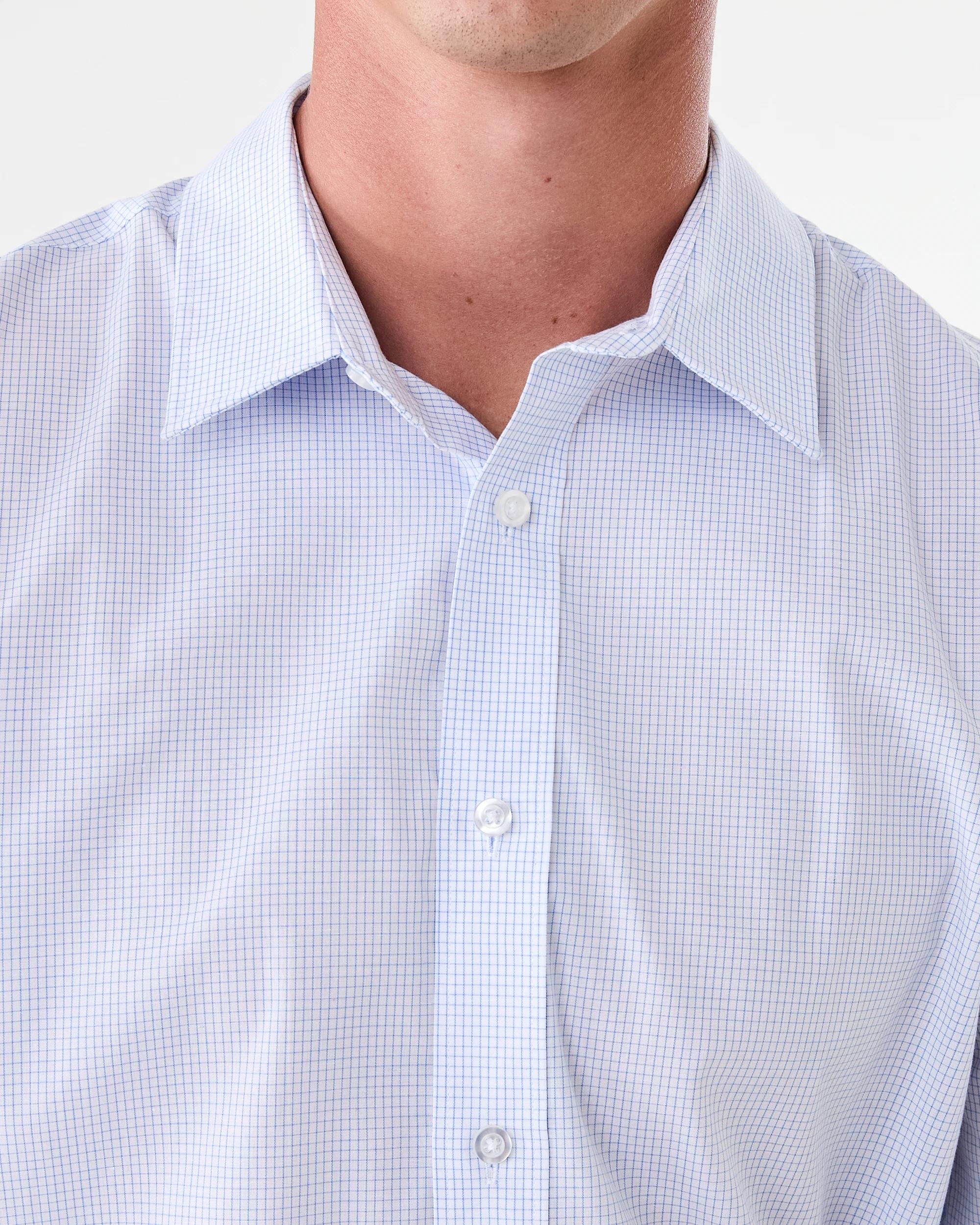 5 Workwear Long Sleeve Business Shirt Wht Check, 5 of 7