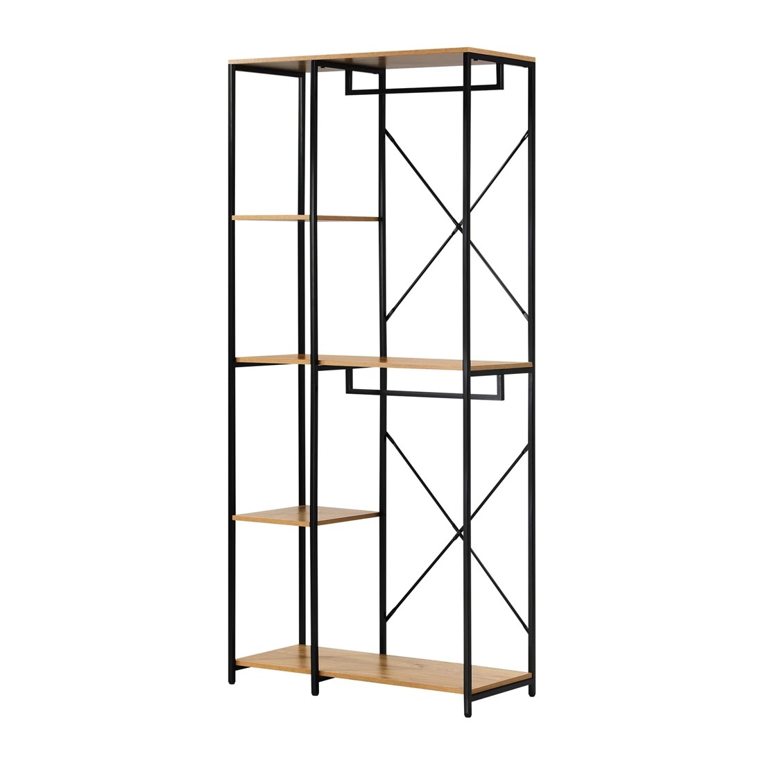 7 Oikiture Clothes Rack Large Open Wardrobe Garment Coat Hanging Rail 5 Shelves
 - Multi, 7 of 10
