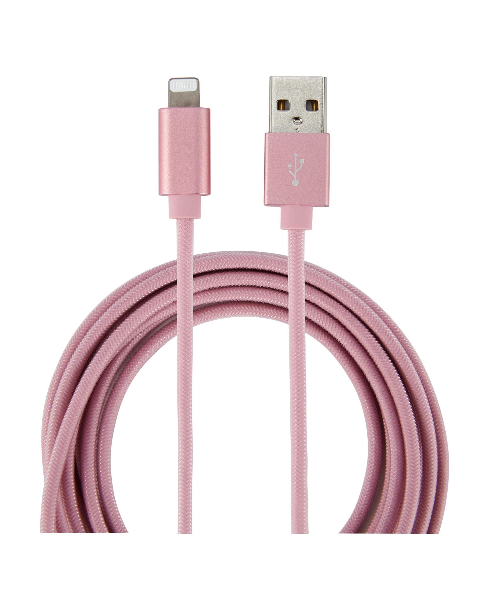 1 Lightning Cable - 2m Pink Rope, 1 of 4