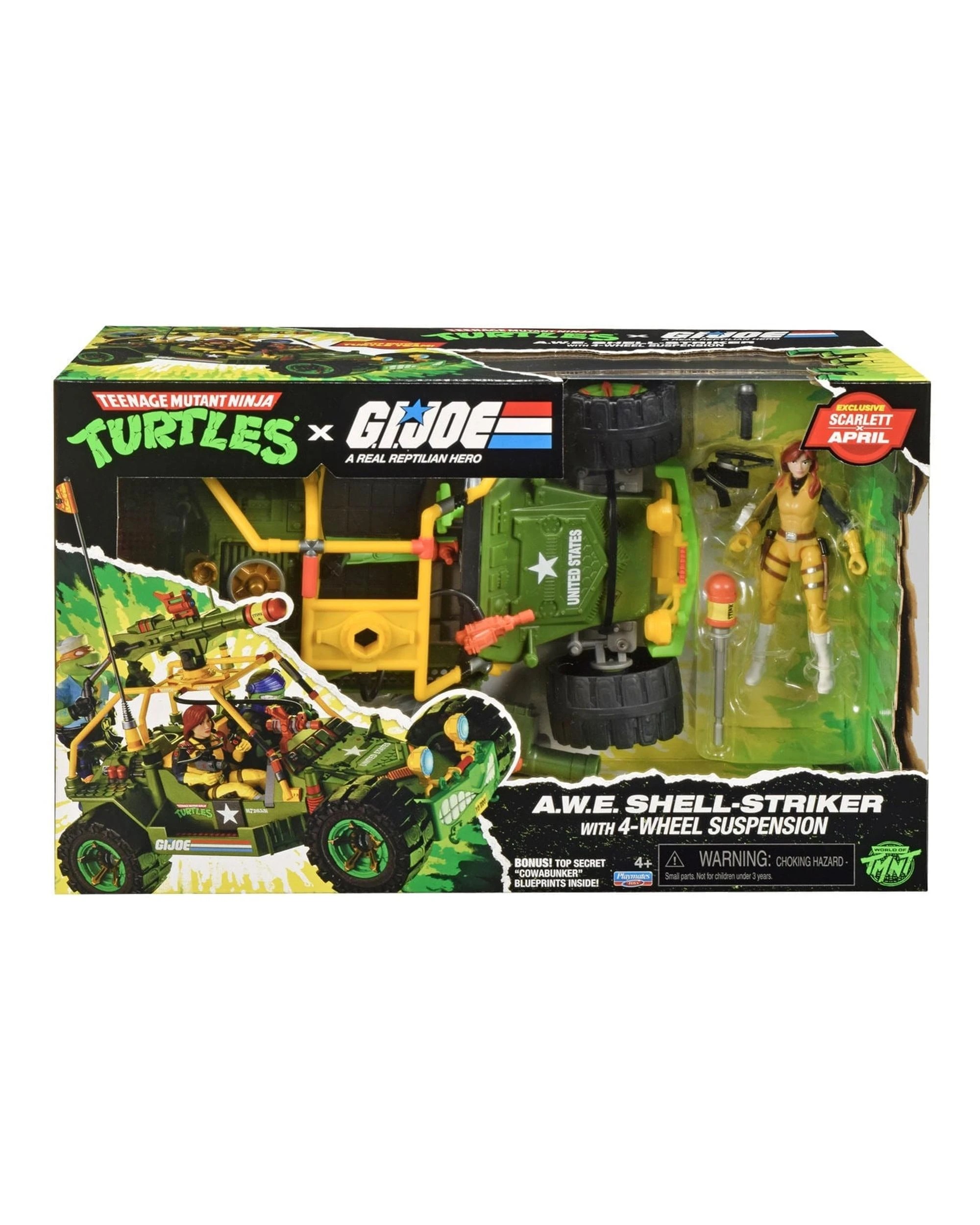 1 Teenage Mutant Ninja Turtles x G.I. Joe A.W.E. Shell-Striker with Scarlett x April Figure, 1 of 3