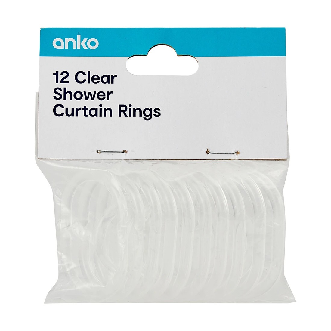 5 Clear Shower Curtain Rings - Pack of 12, 5 of 5