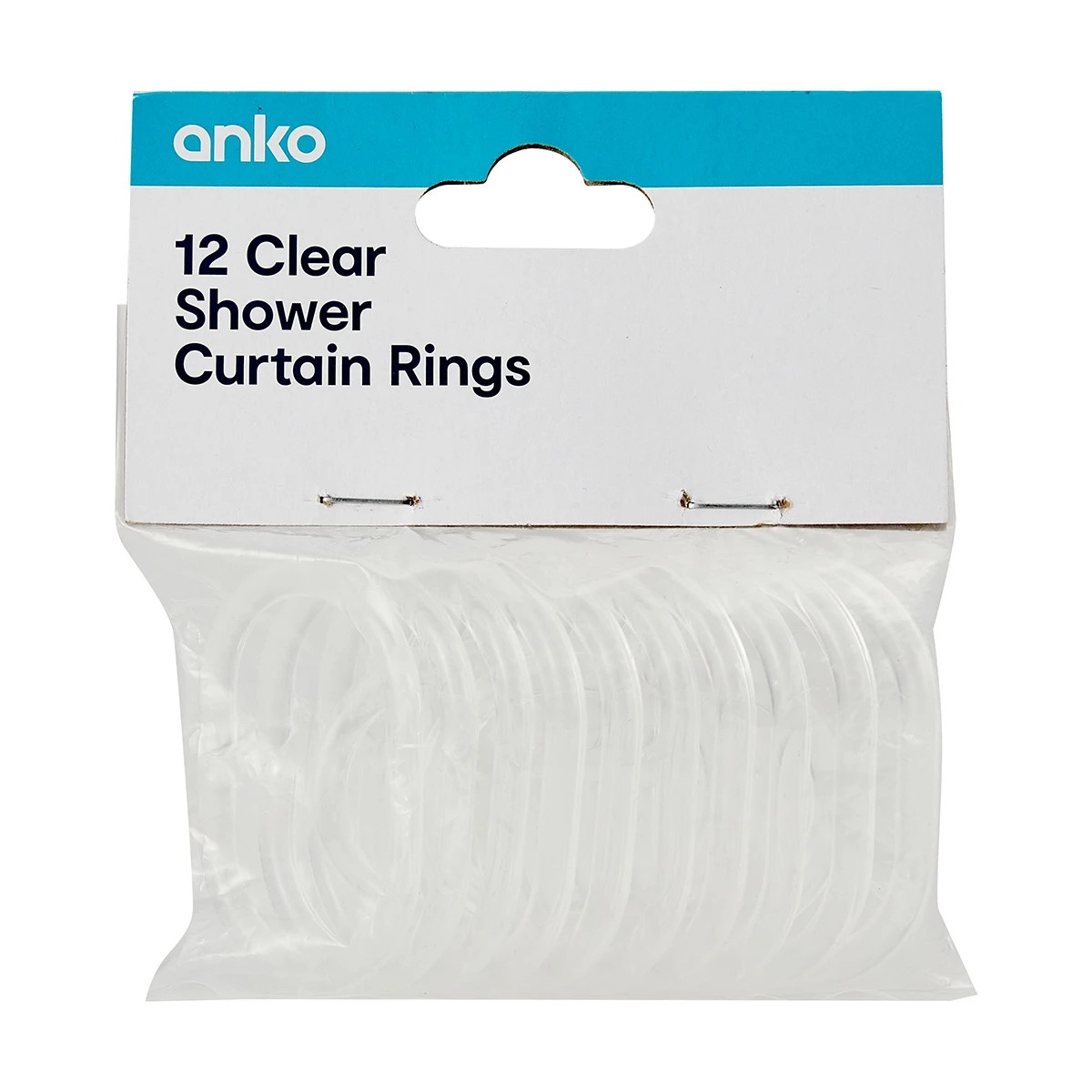 5 Clear Shower Curtain Rings - Pack of 12, 5 of 5