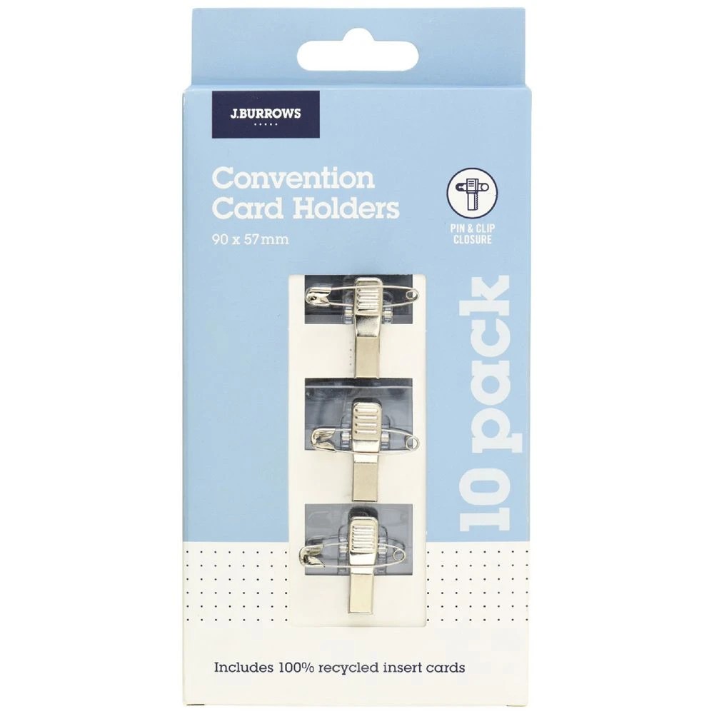 1 J.Burrows Pin & Clip Convention Card Holders 10 Pack, 1 of 6