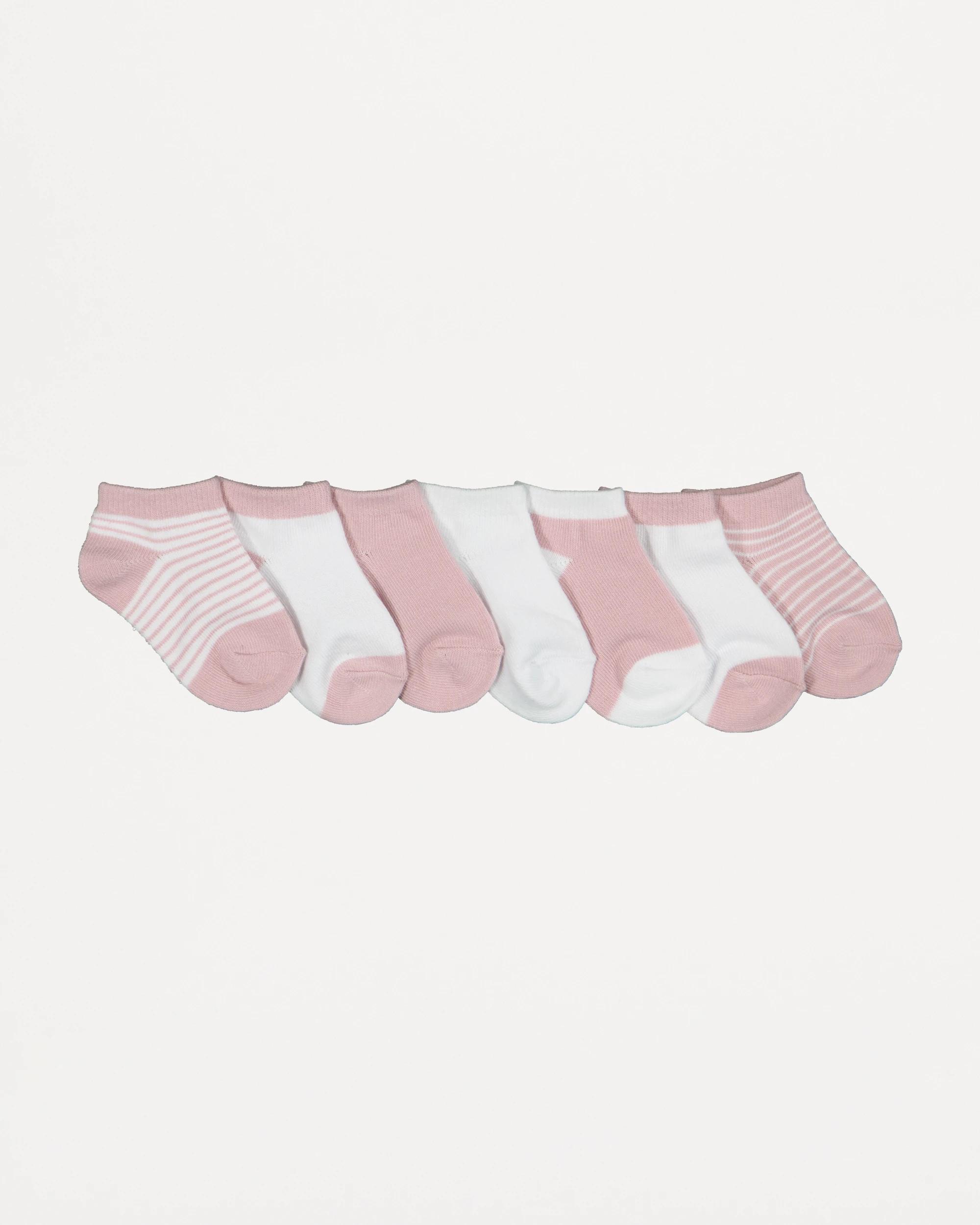 1 7 Pack Low Cut Socks Pnk Mix, 1 of 2